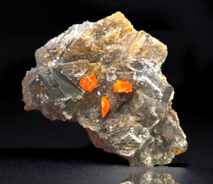 Wulfenite w/ Calcite & Mimetite, North Geronimo Mine, Arizona