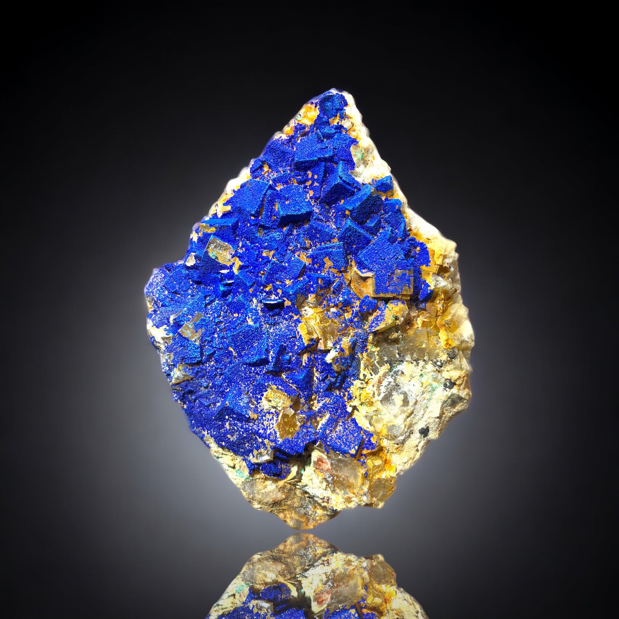 Azurite w/ Fluorite, Morocco