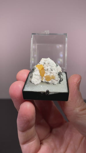 Wulfenite on Dolomite, Tsumeb Mine, Namibia