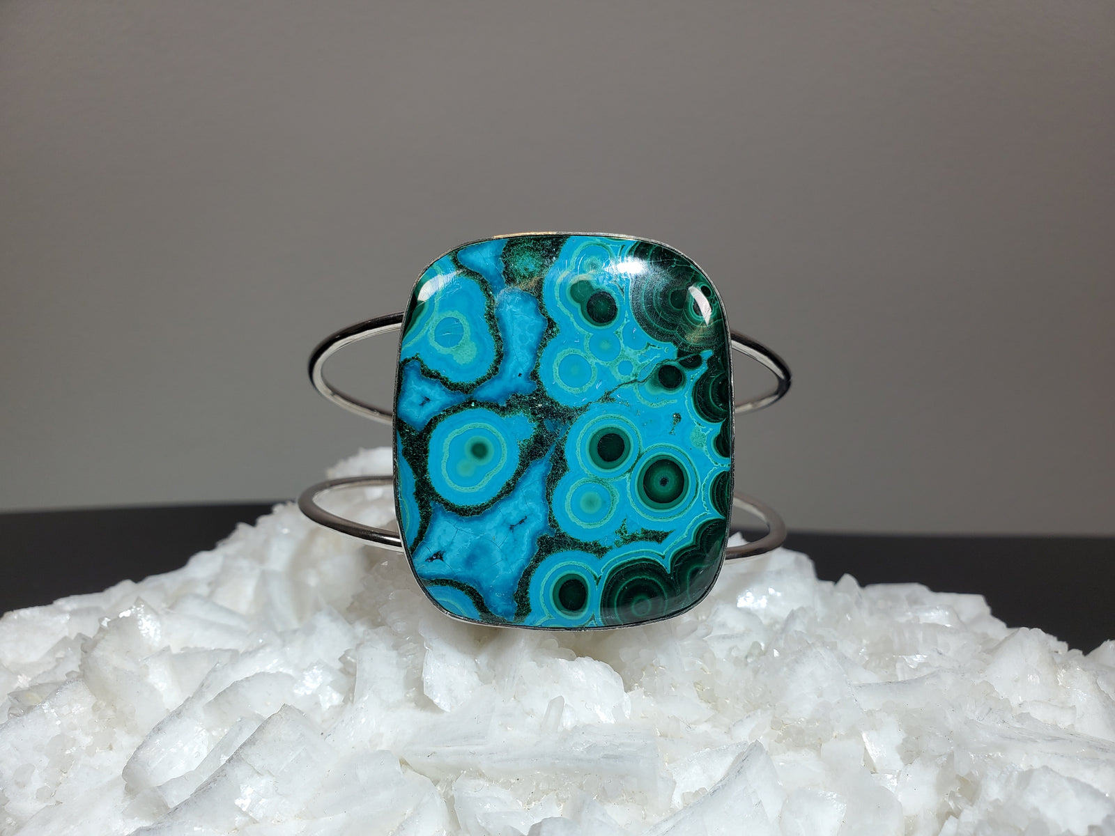 Malachite and Chrysocolla Cuff Bracelet
