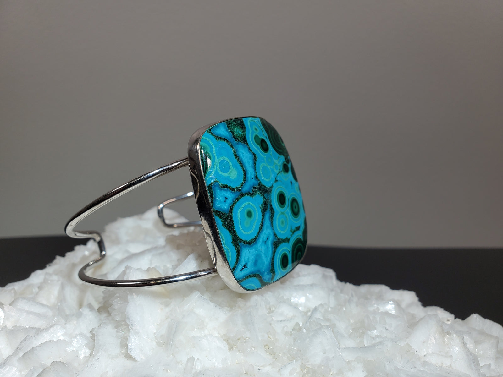 Malachite and Chrysocolla Cuff Bracelet
