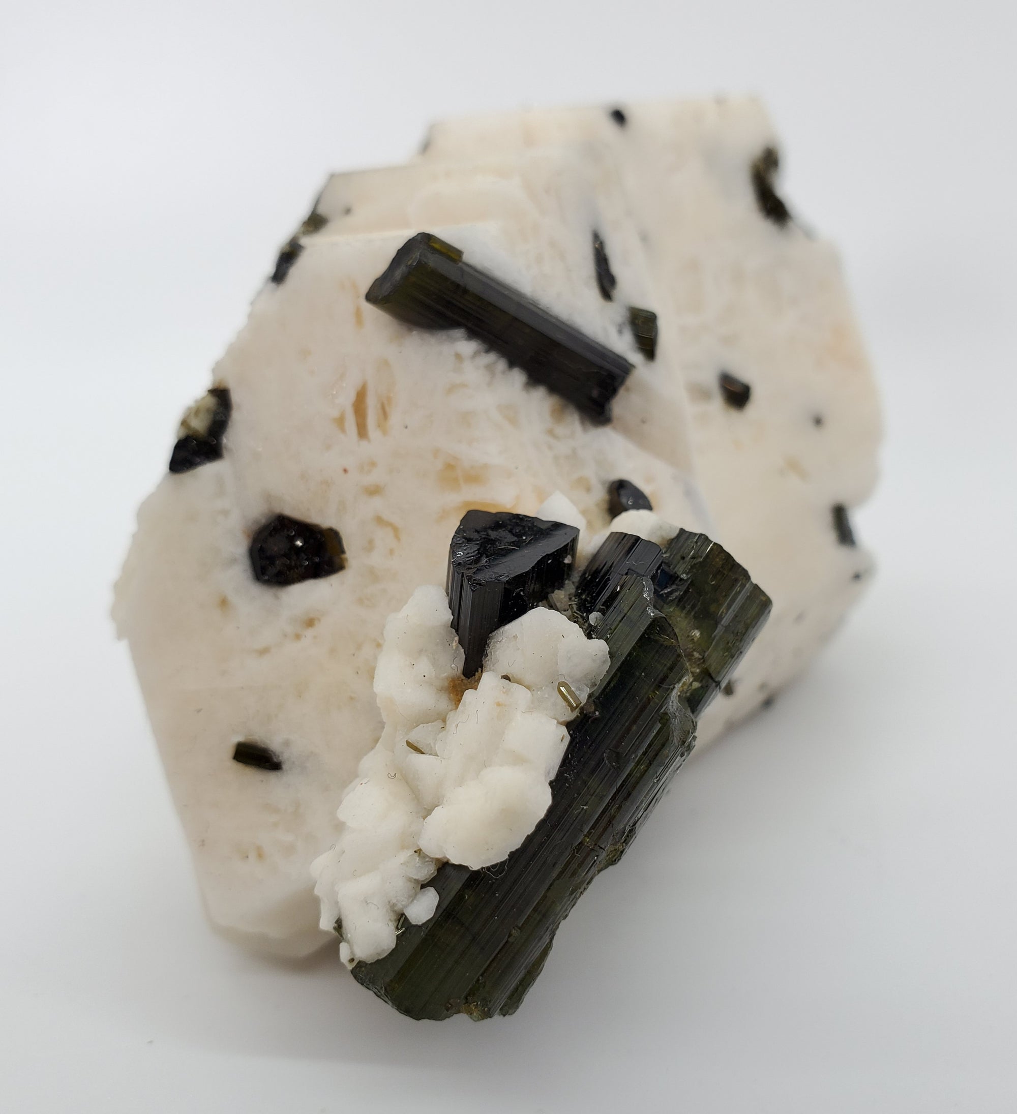 Verdelite Tourmaline on Orthoclase