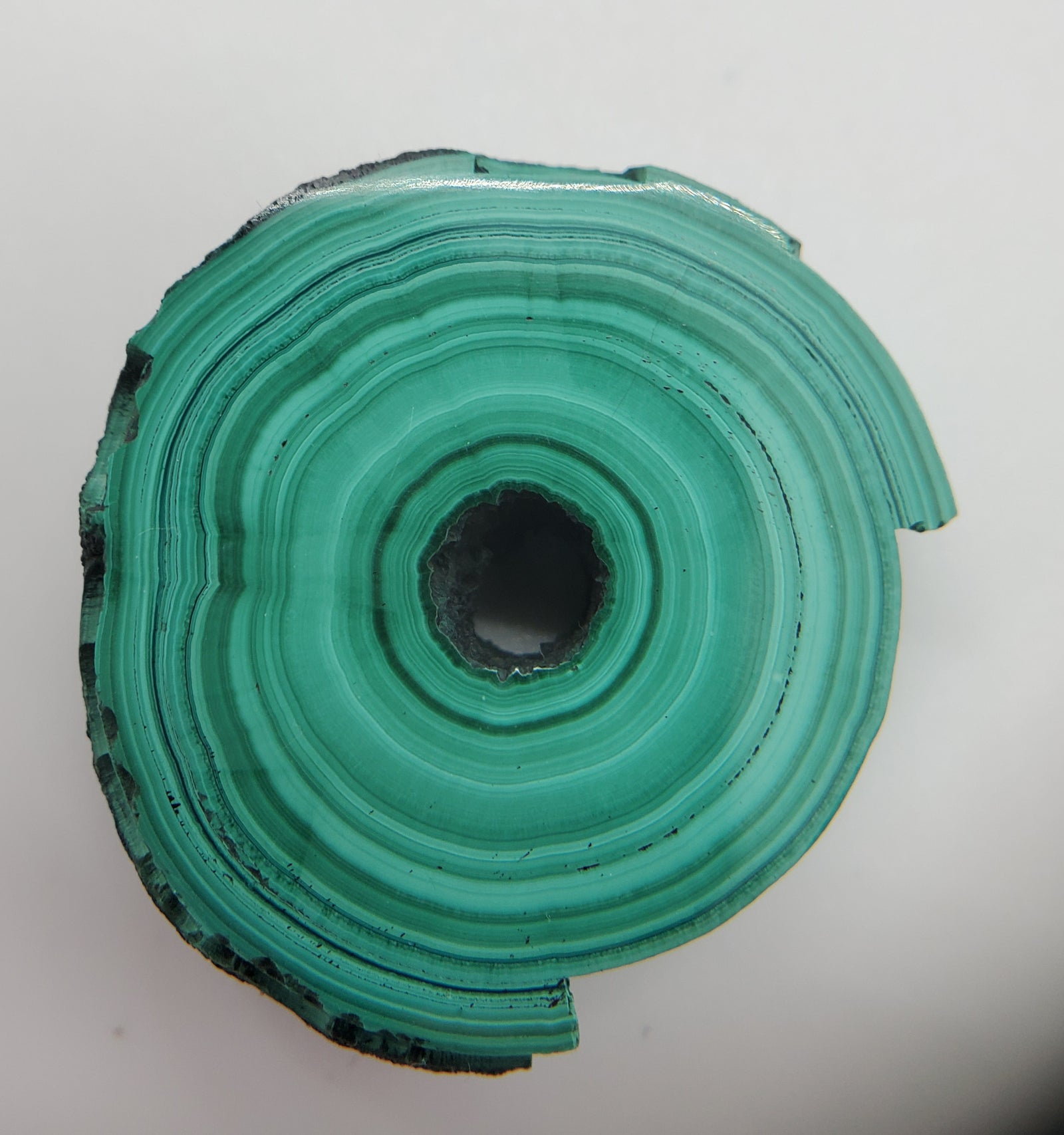 Malachite Stalactite Slice, DRC