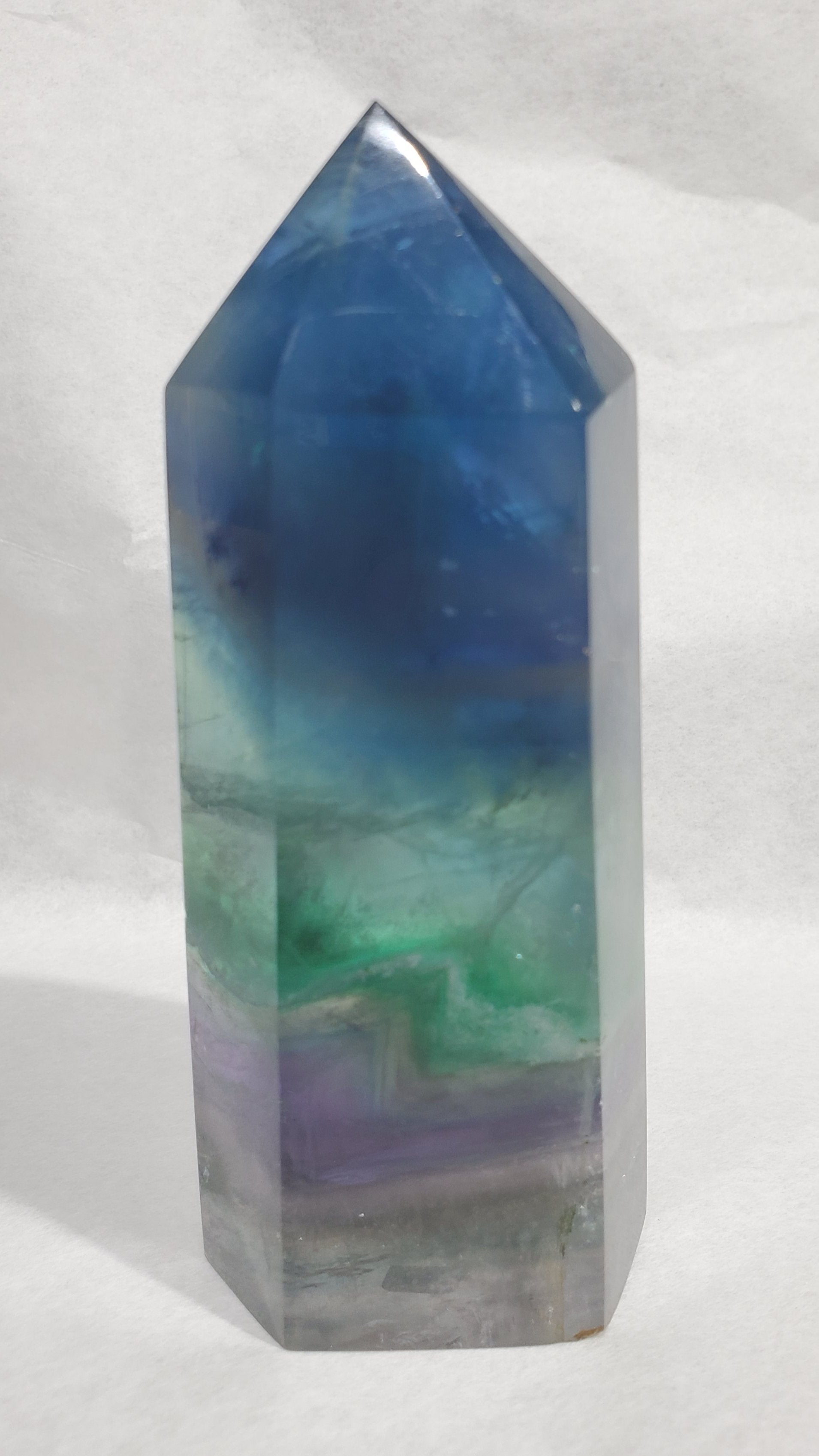 Rainbow Fluorite Point,  China