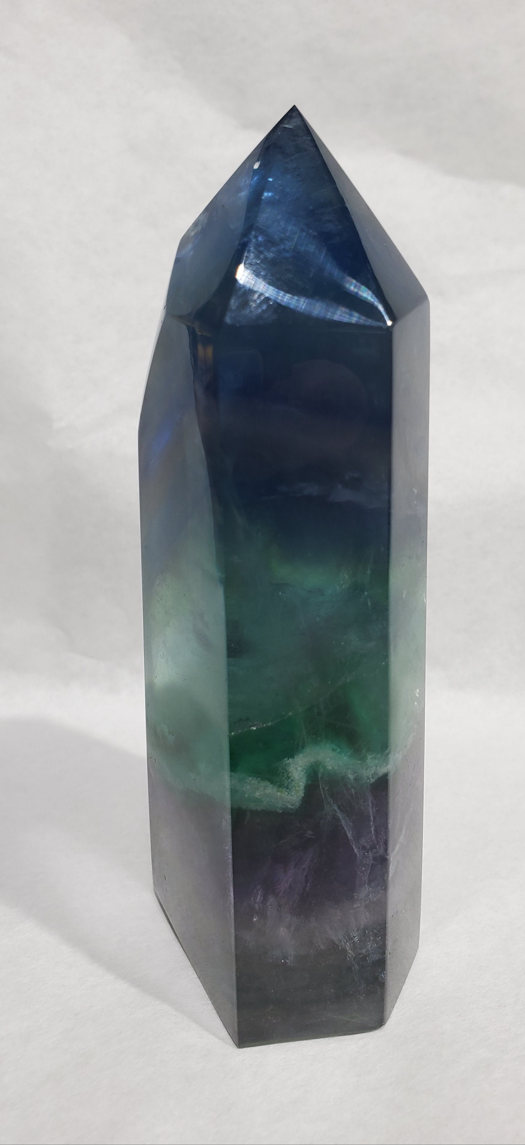 Rainbow Fluorite Point,  China