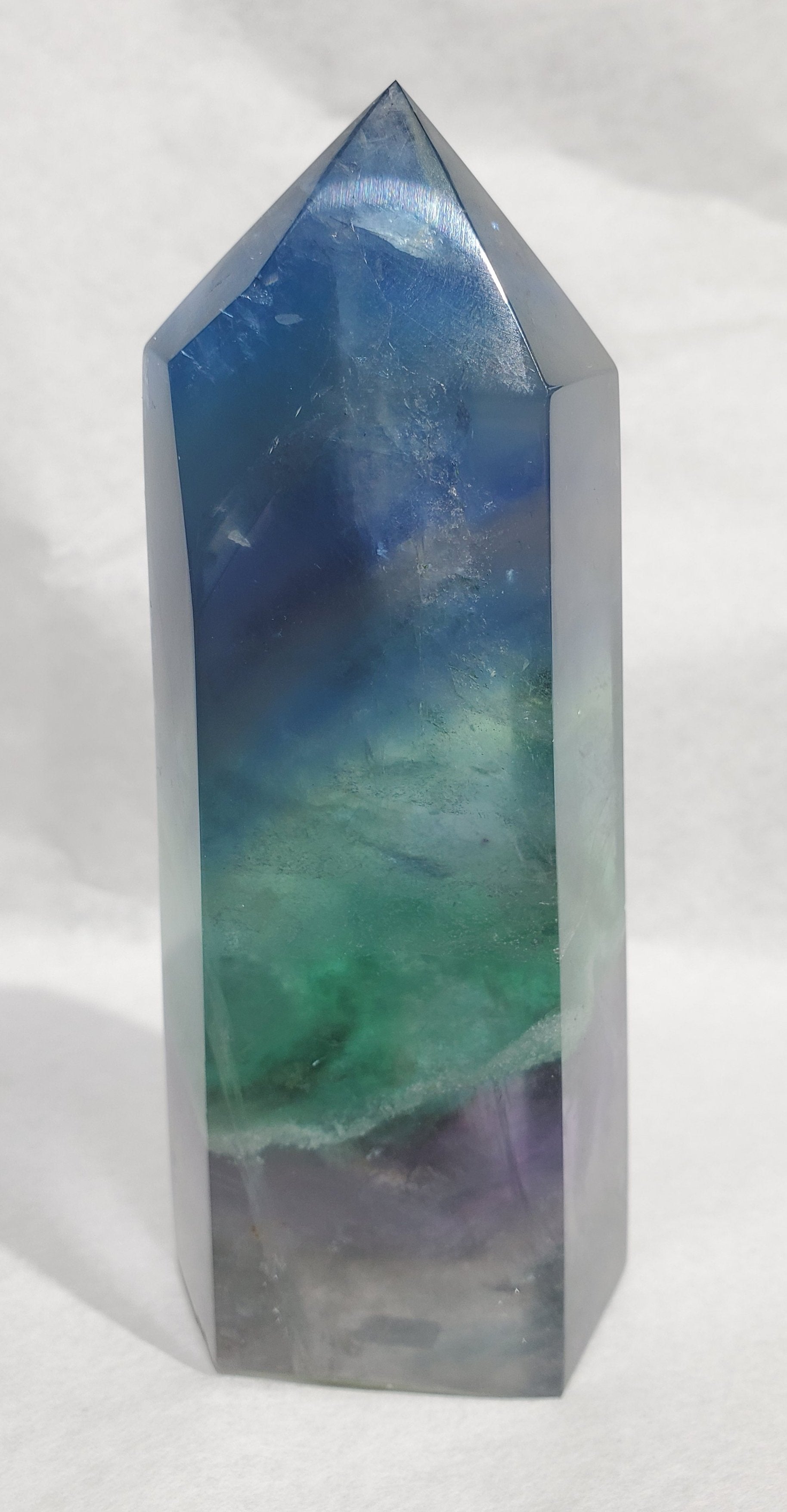 Rainbow Fluorite Point,  China