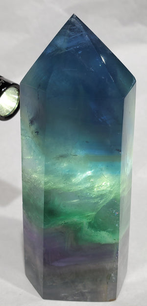 Rainbow Fluorite Point,  China