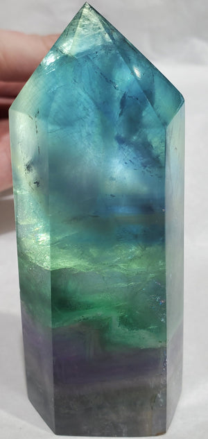 Rainbow Fluorite Point,  China