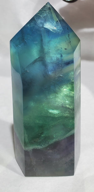 Rainbow Fluorite Point,  China