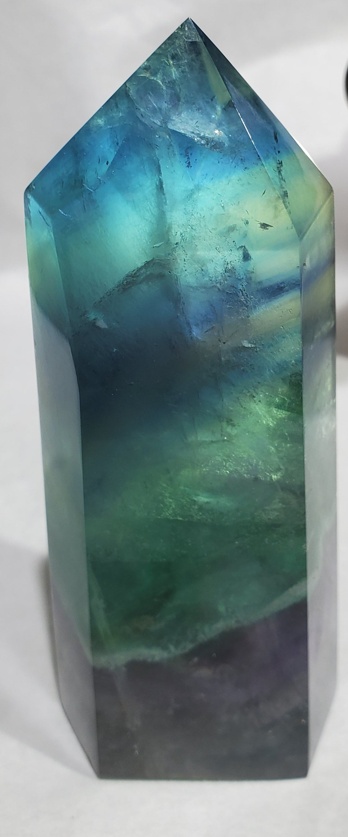 Rainbow Fluorite Point,  China