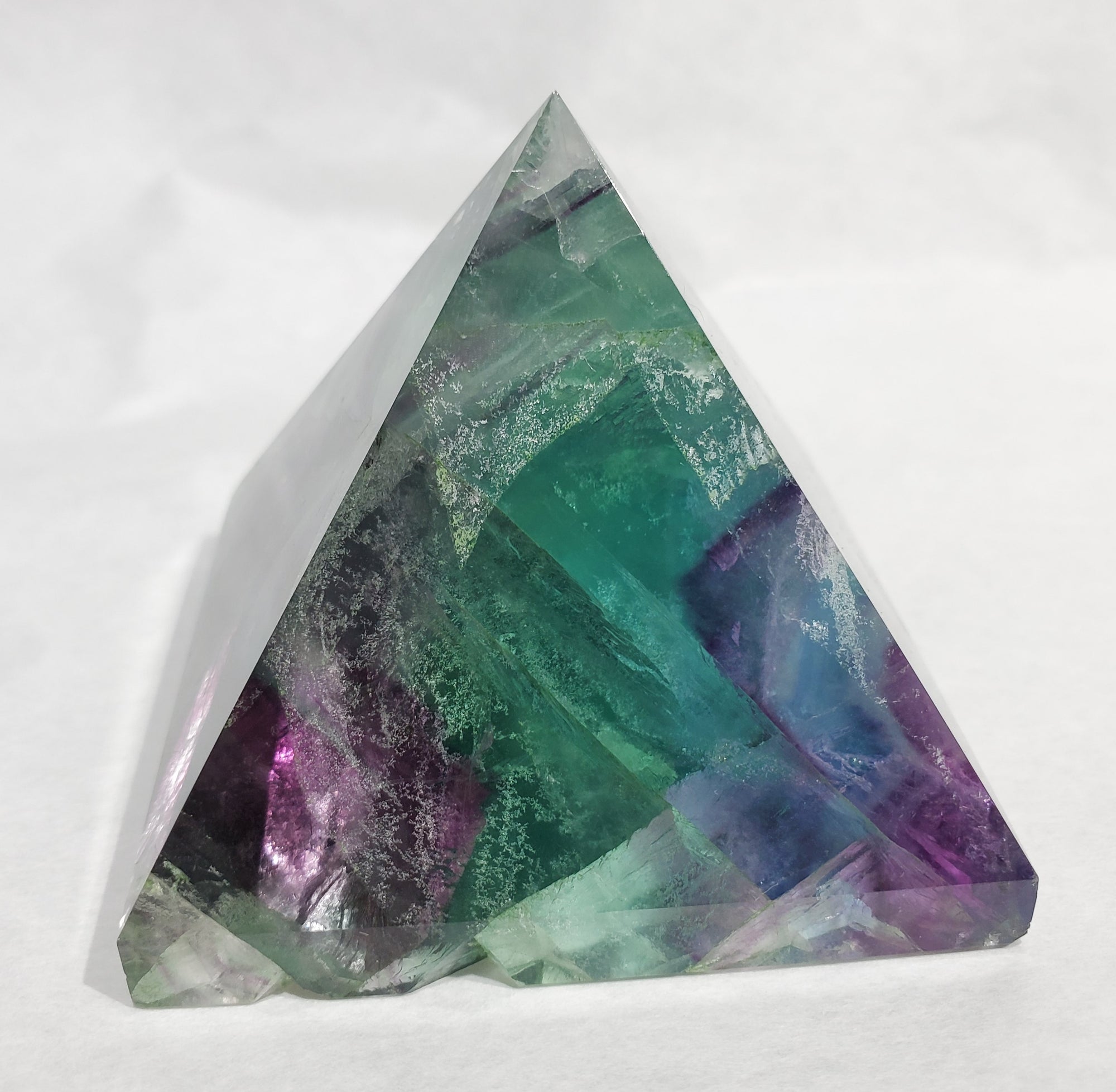 Rainbow Fluorite Pyramid,  China