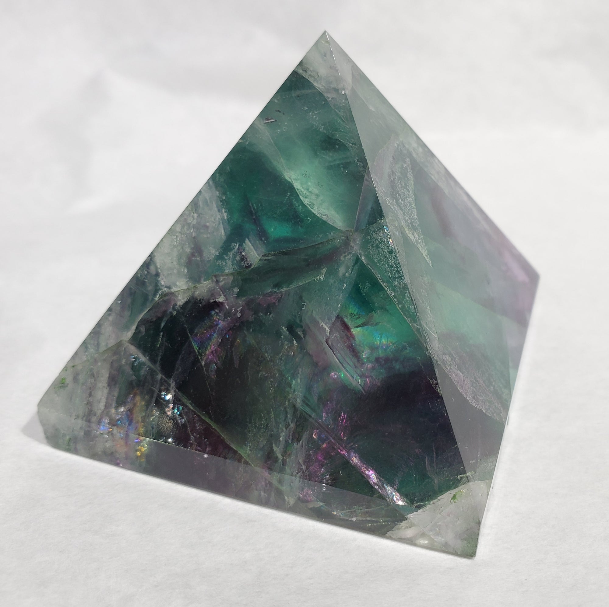 Rainbow Fluorite Pyramid,  China