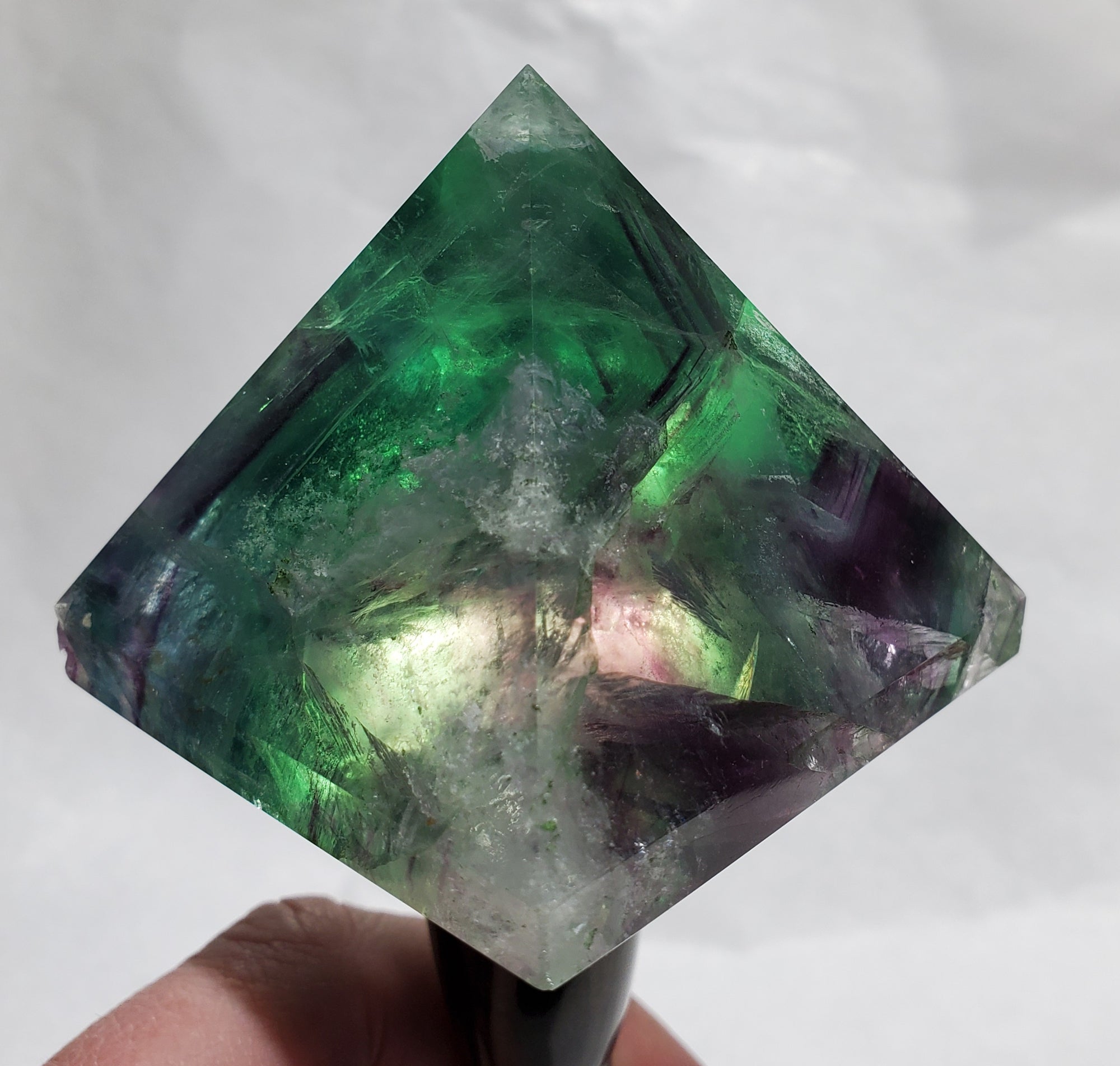 Rainbow Fluorite Pyramid,  China