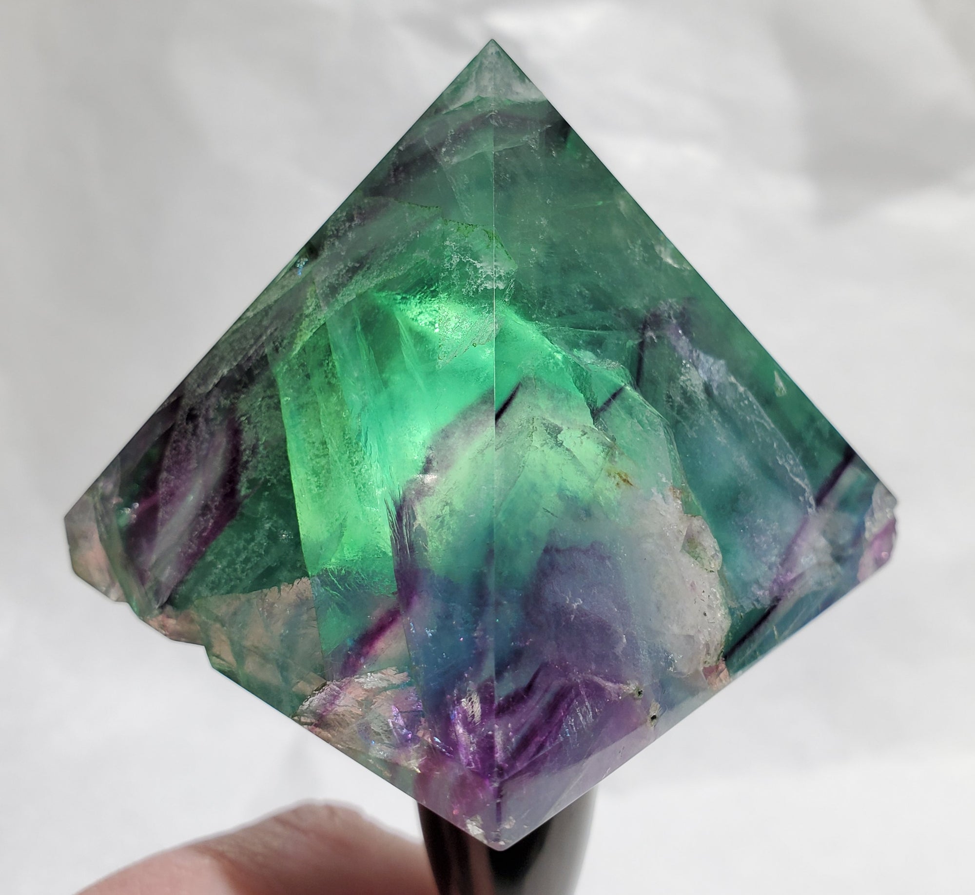 Rainbow Fluorite Pyramid,  China