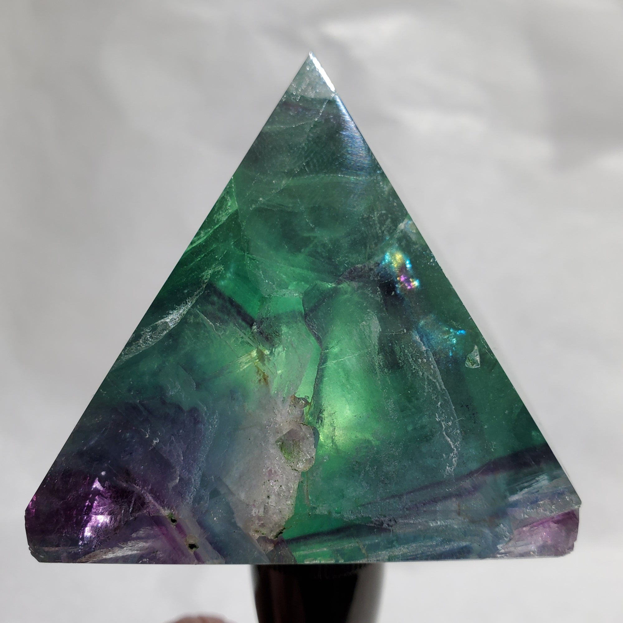 Rainbow Fluorite Pyramid,  China
