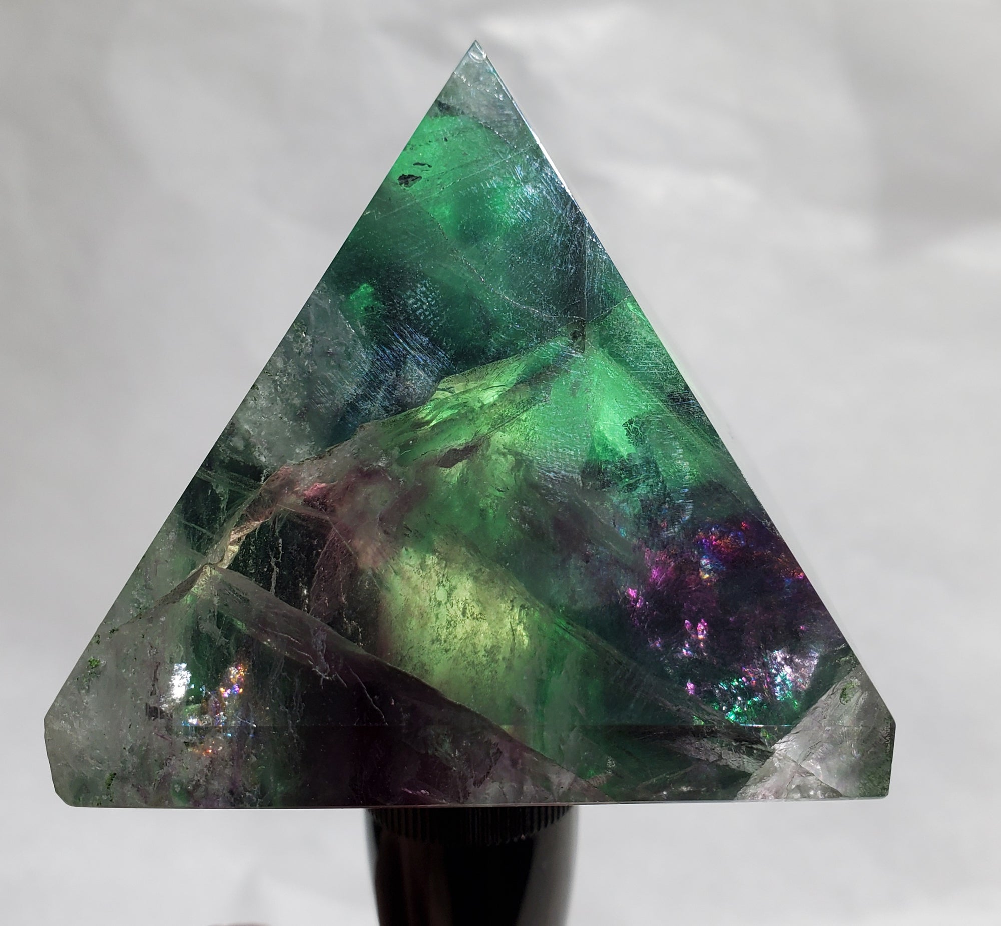 Rainbow Fluorite Pyramid,  China