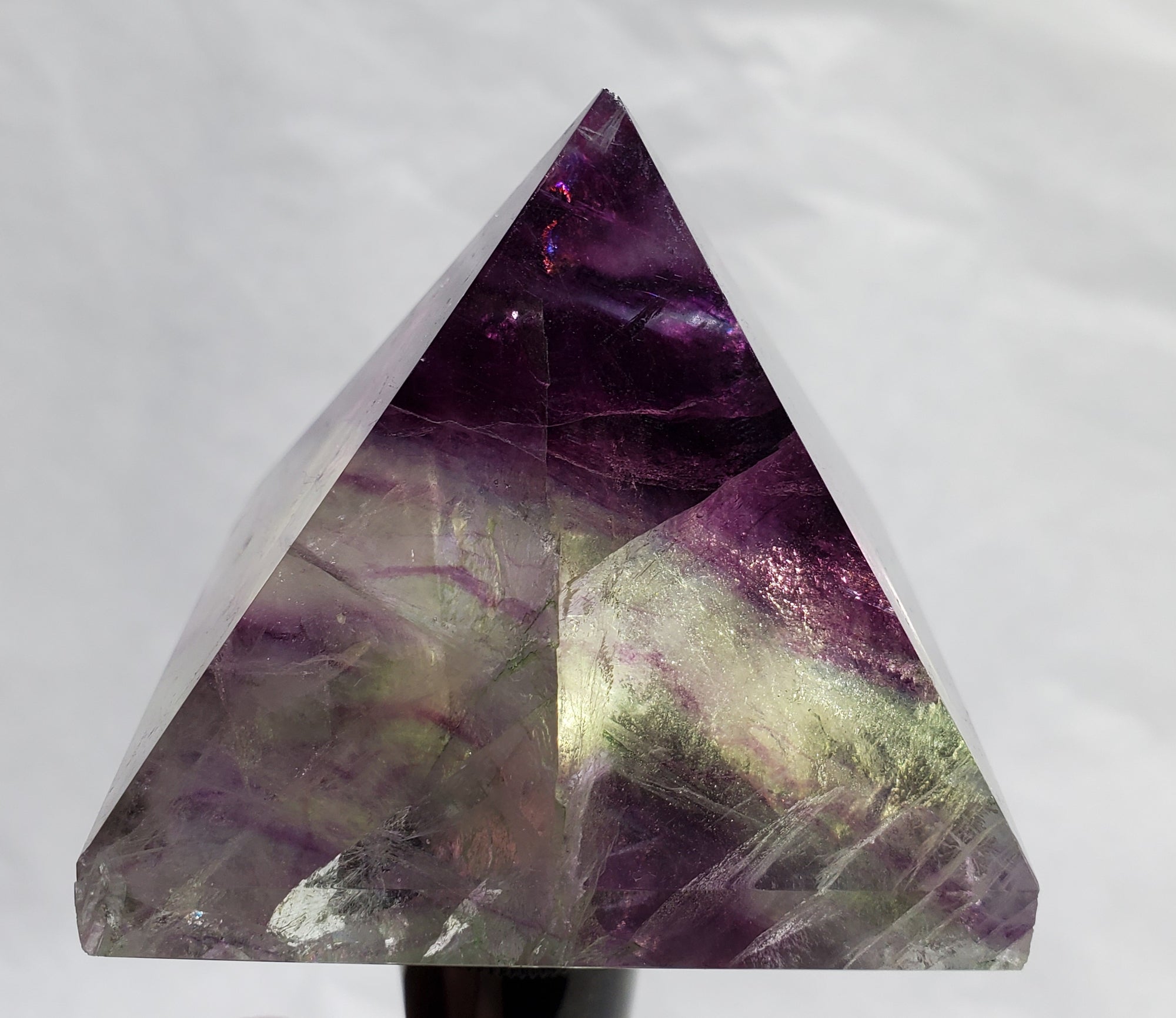 Rainbow Fluorite Pyramid,  China