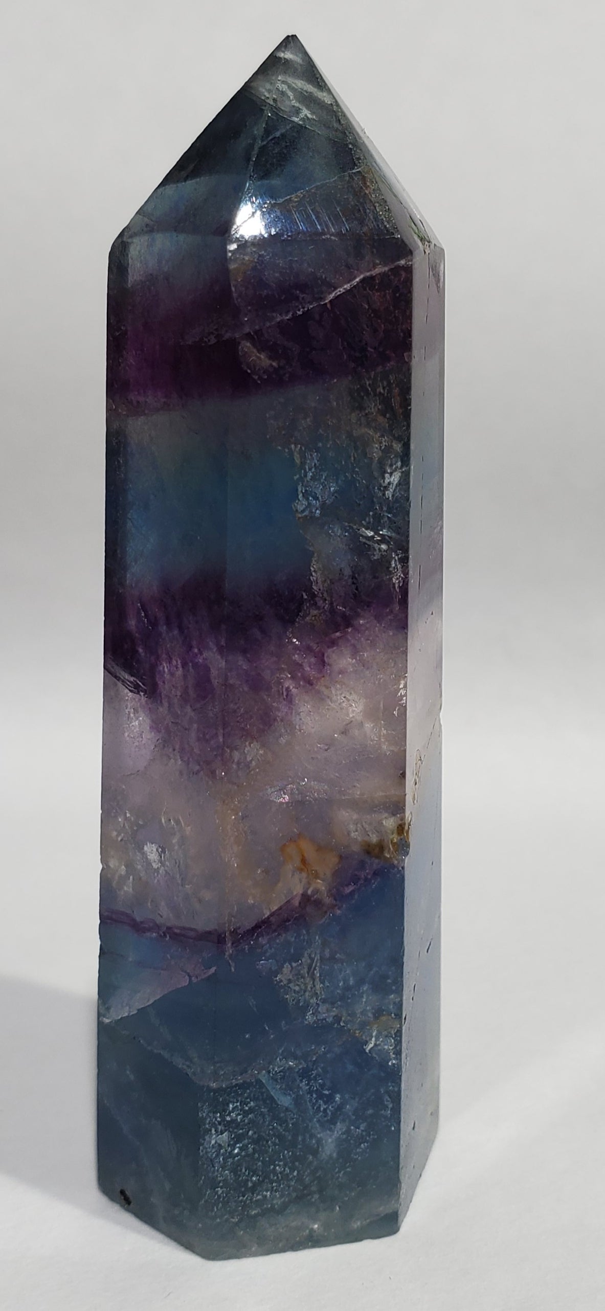 Rainbow Fluorite Point,  China