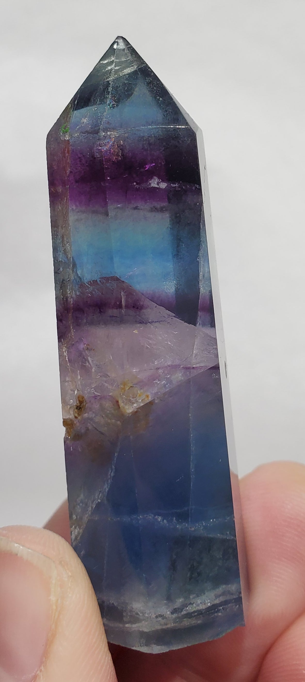 Rainbow Fluorite Point,  China