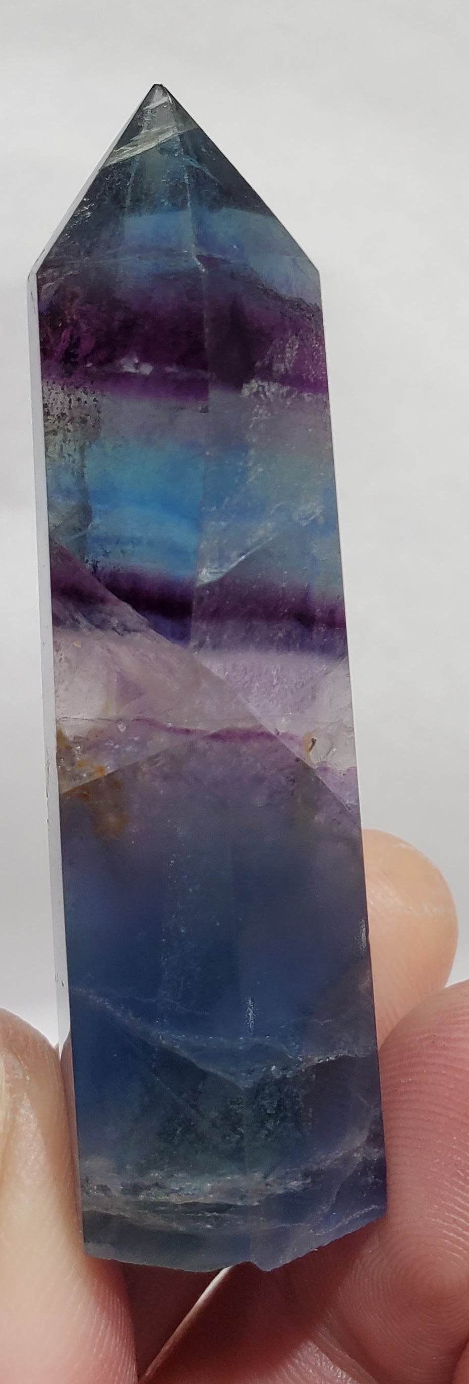 Rainbow Fluorite Point,  China