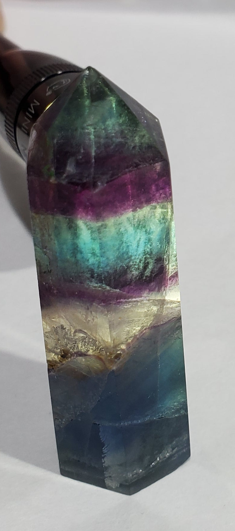 Rainbow Fluorite Point,  China