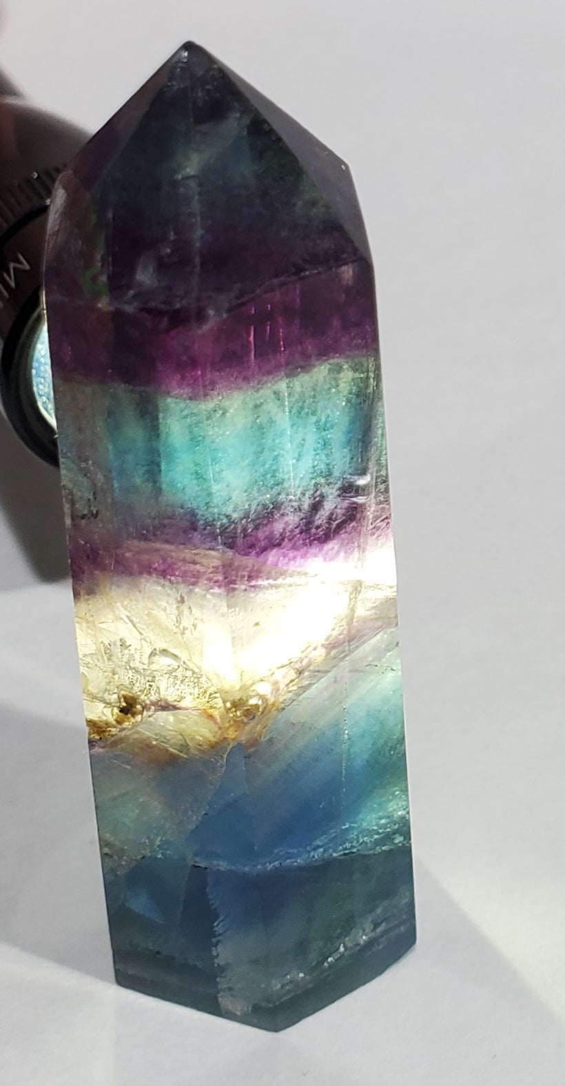 Rainbow Fluorite Point,  China