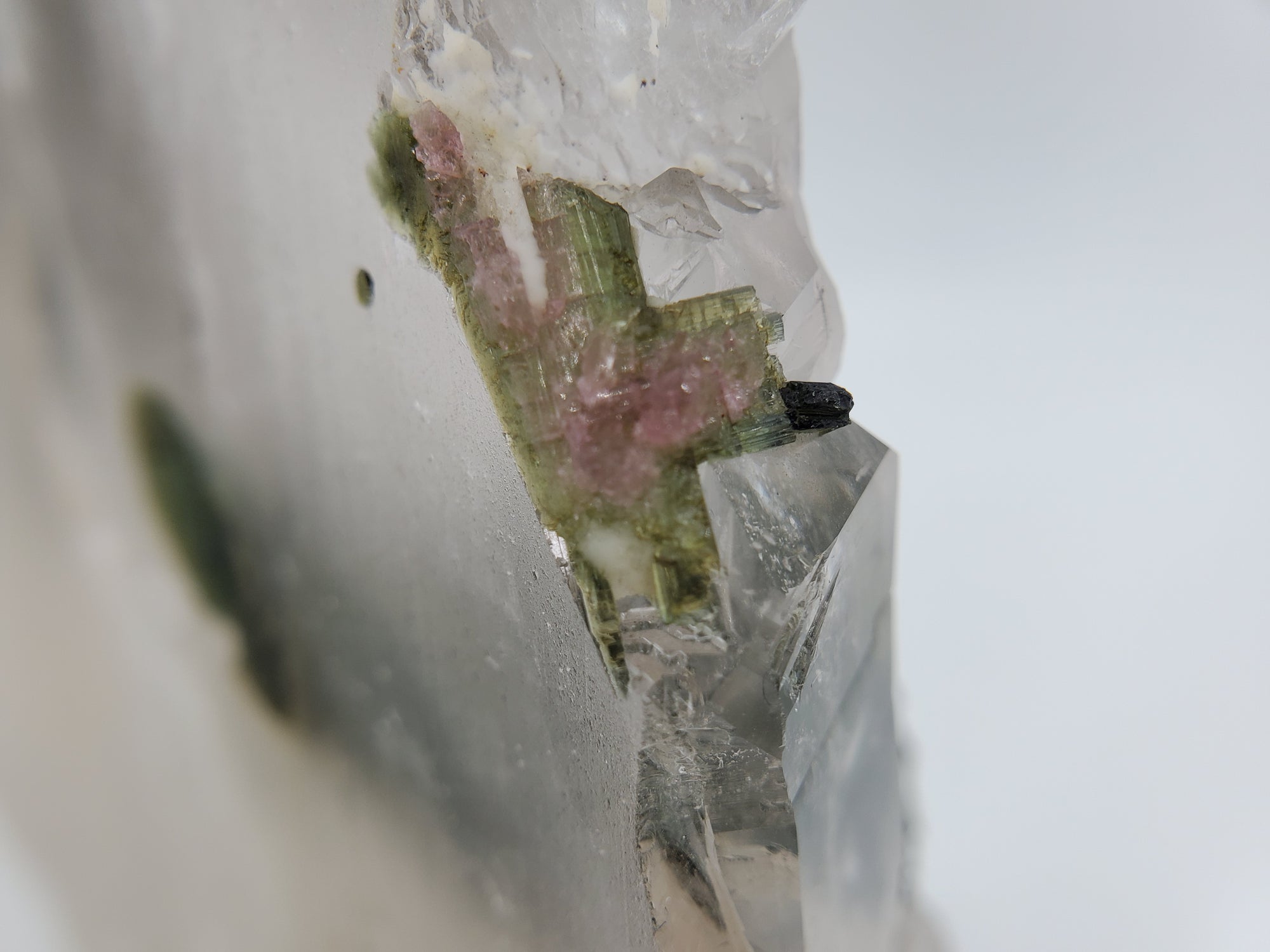 Bi-Color Tourmaline in Quartz