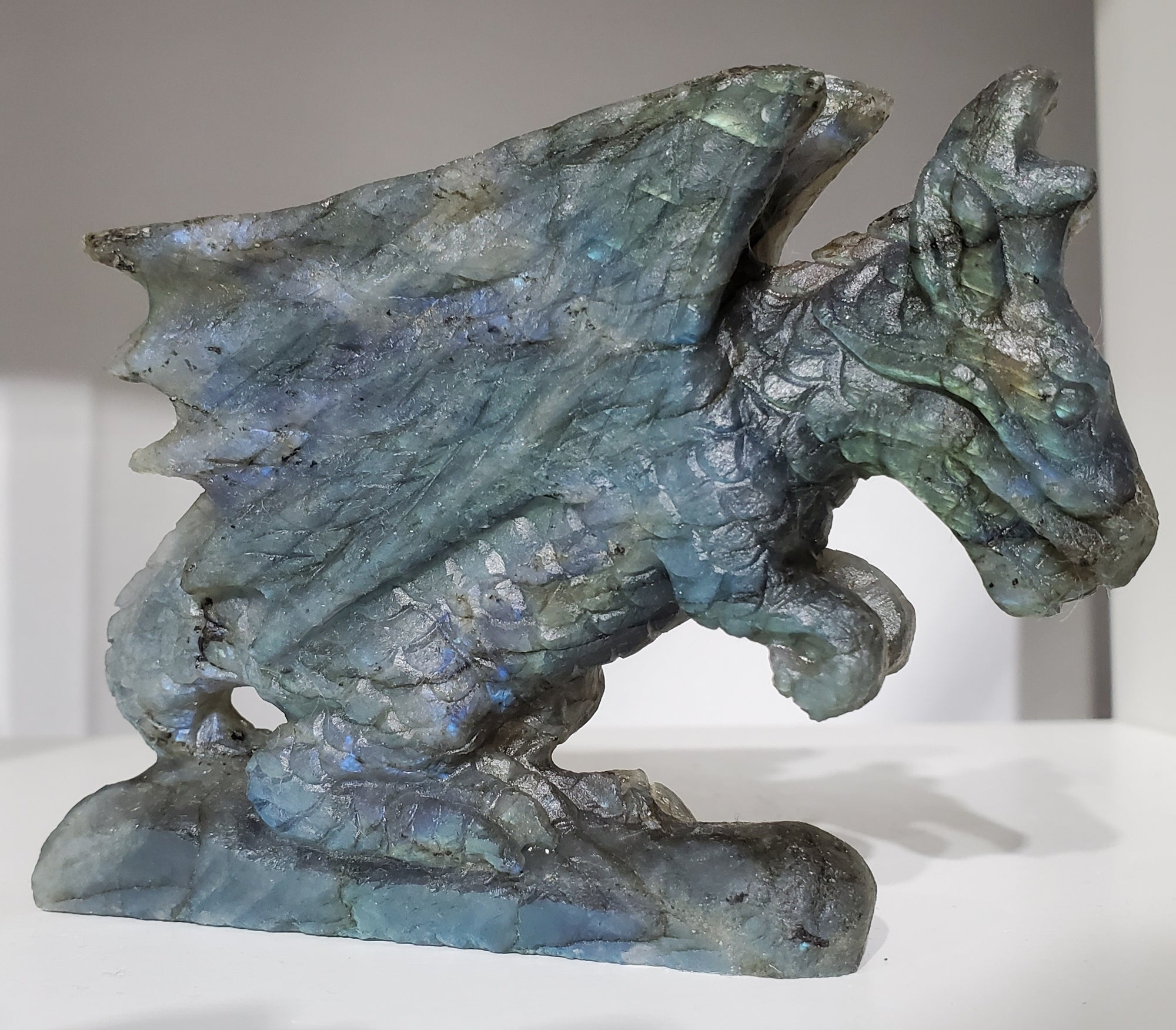 Labradorite Dragon Carving