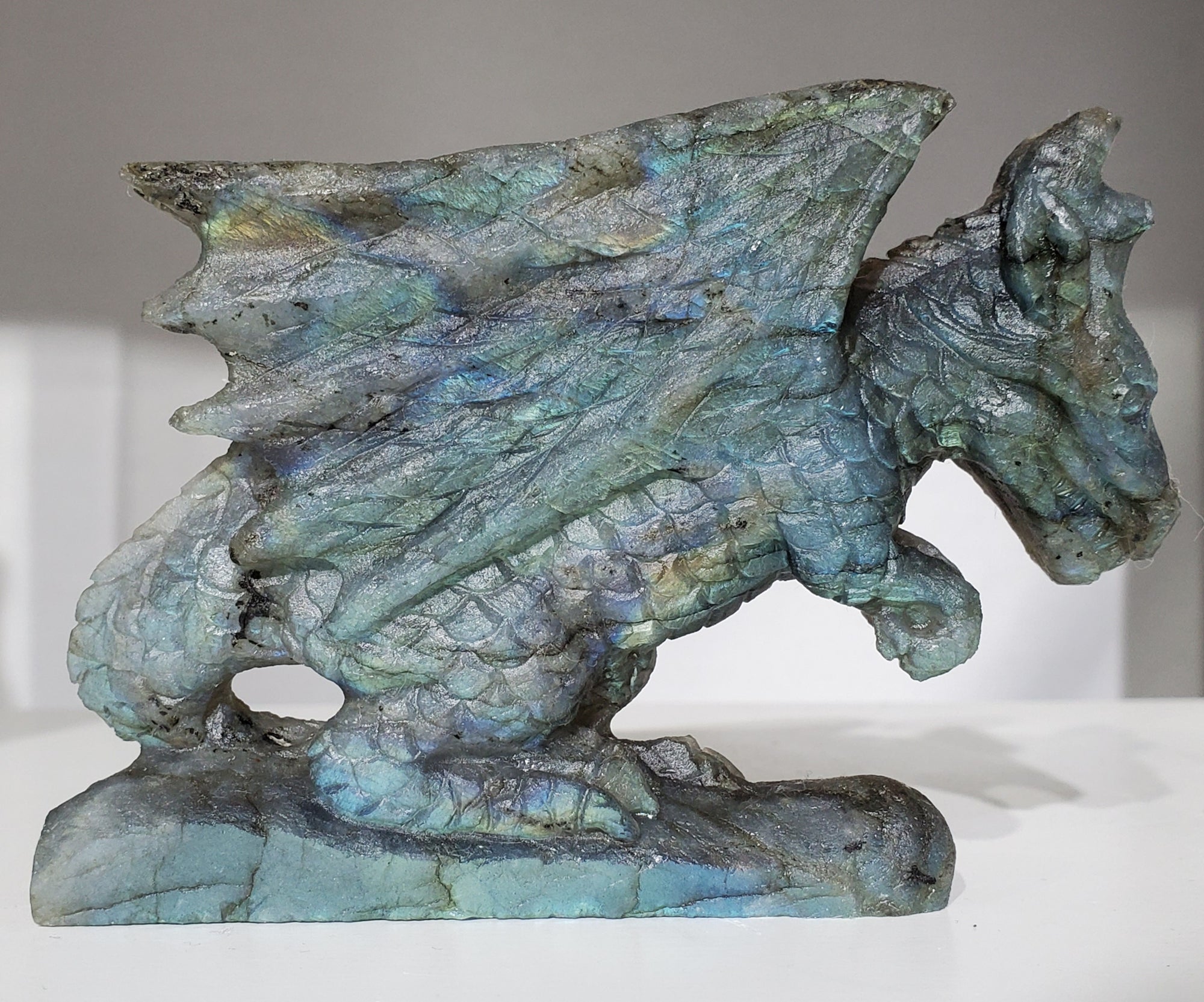 Labradorite Dragon Carving
