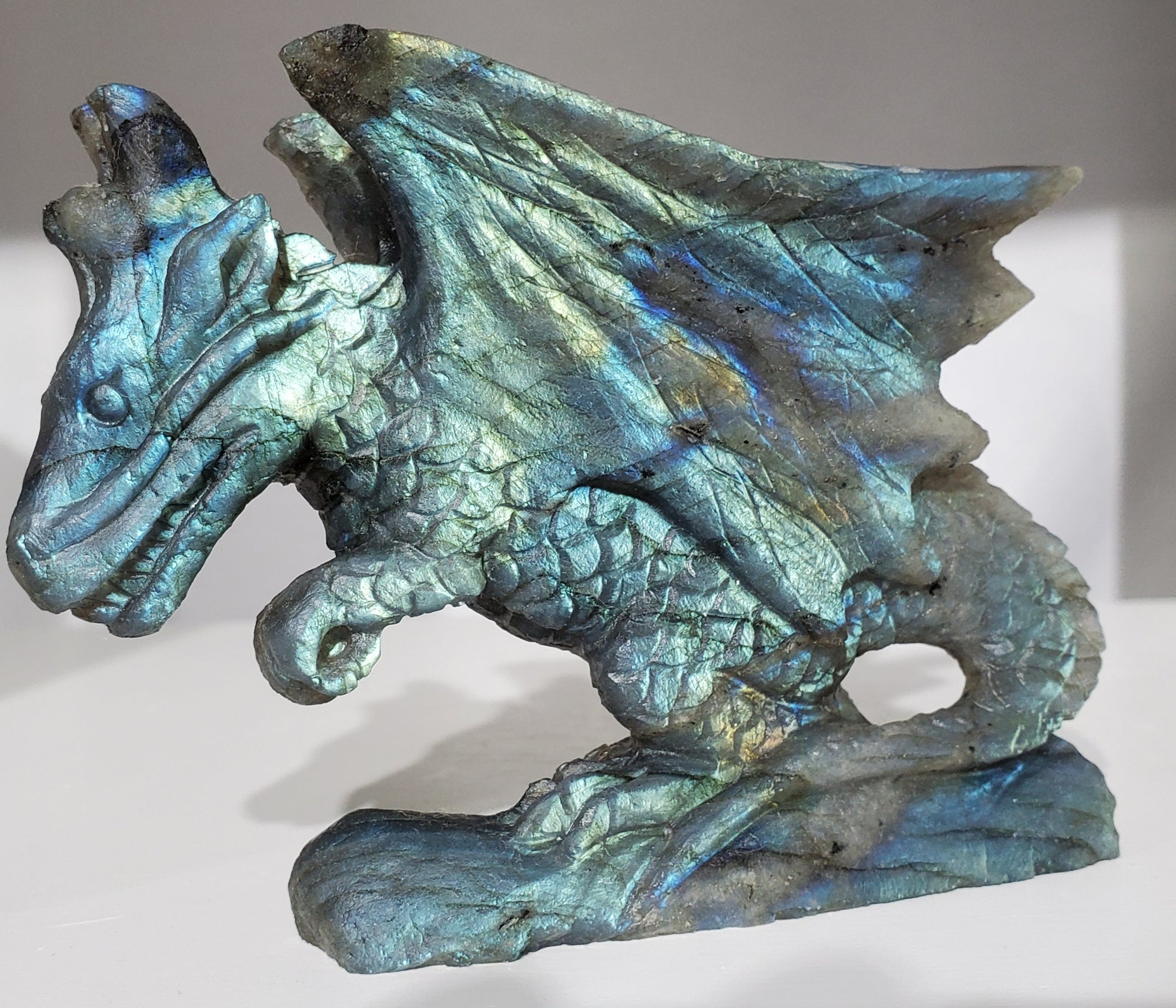 Labradorite Dragon Carving