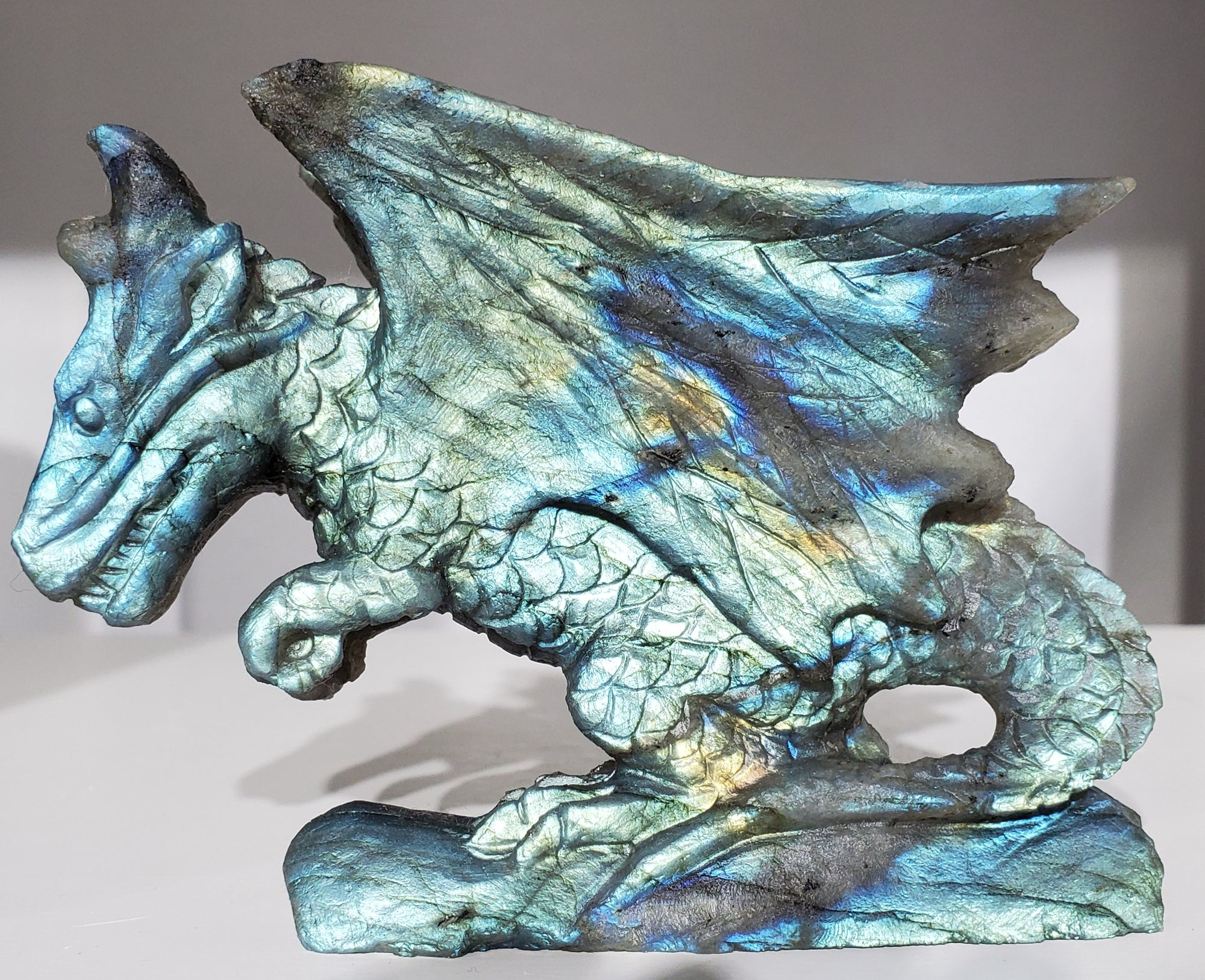Labradorite Dragon Carving