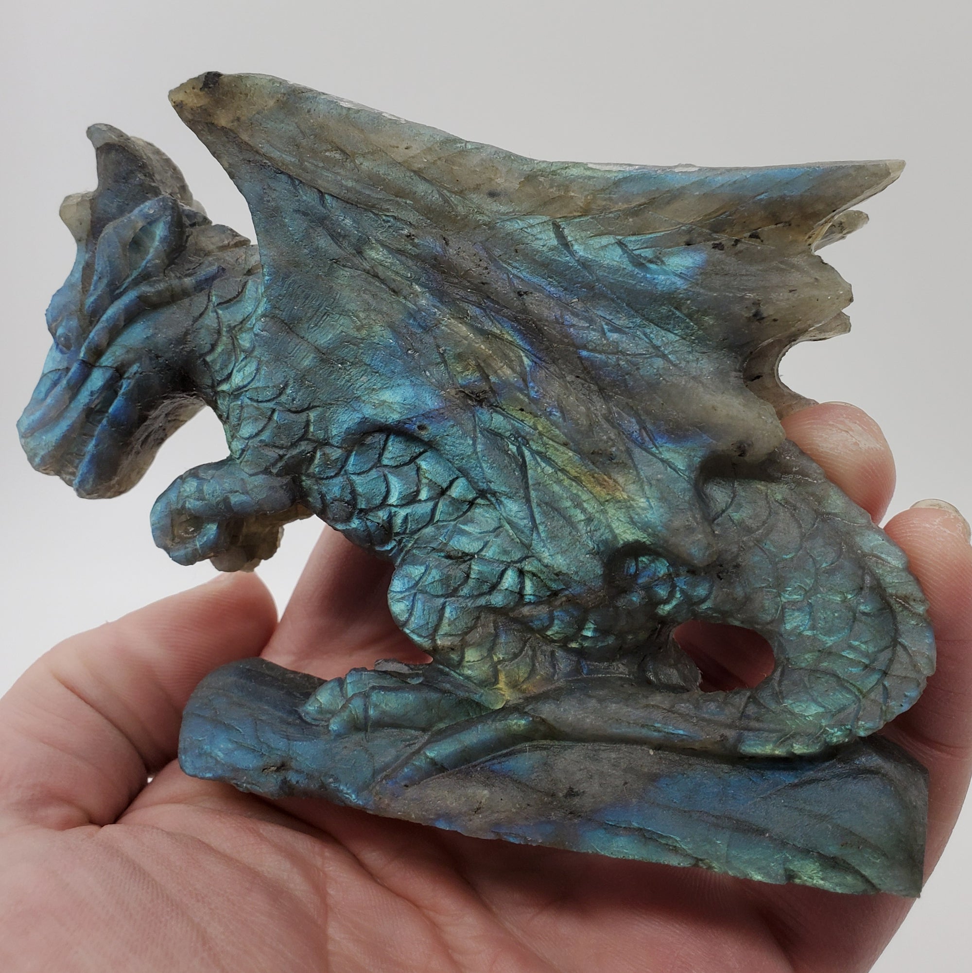 Labradorite Dragon Carving
