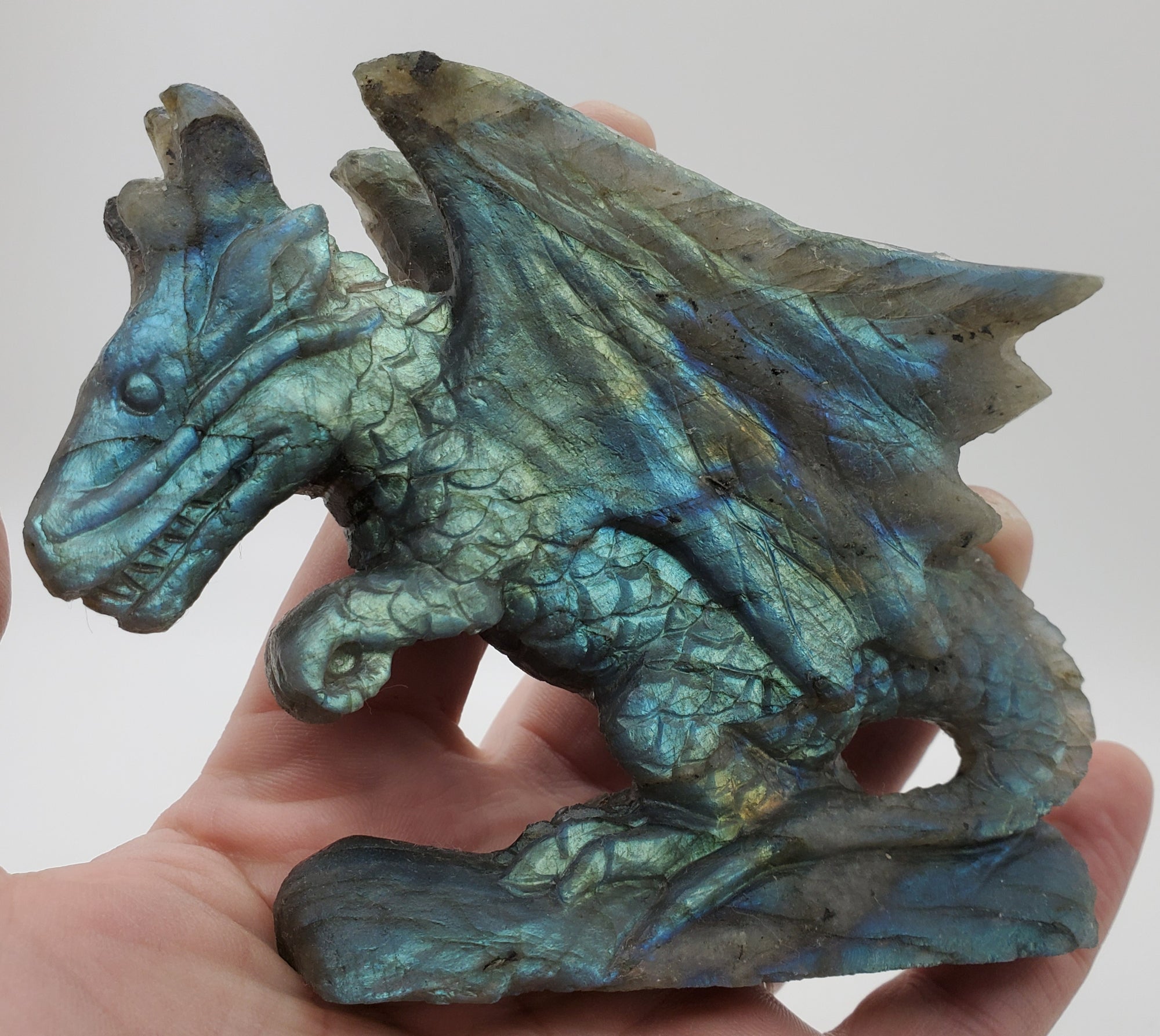 Labradorite Dragon Carving