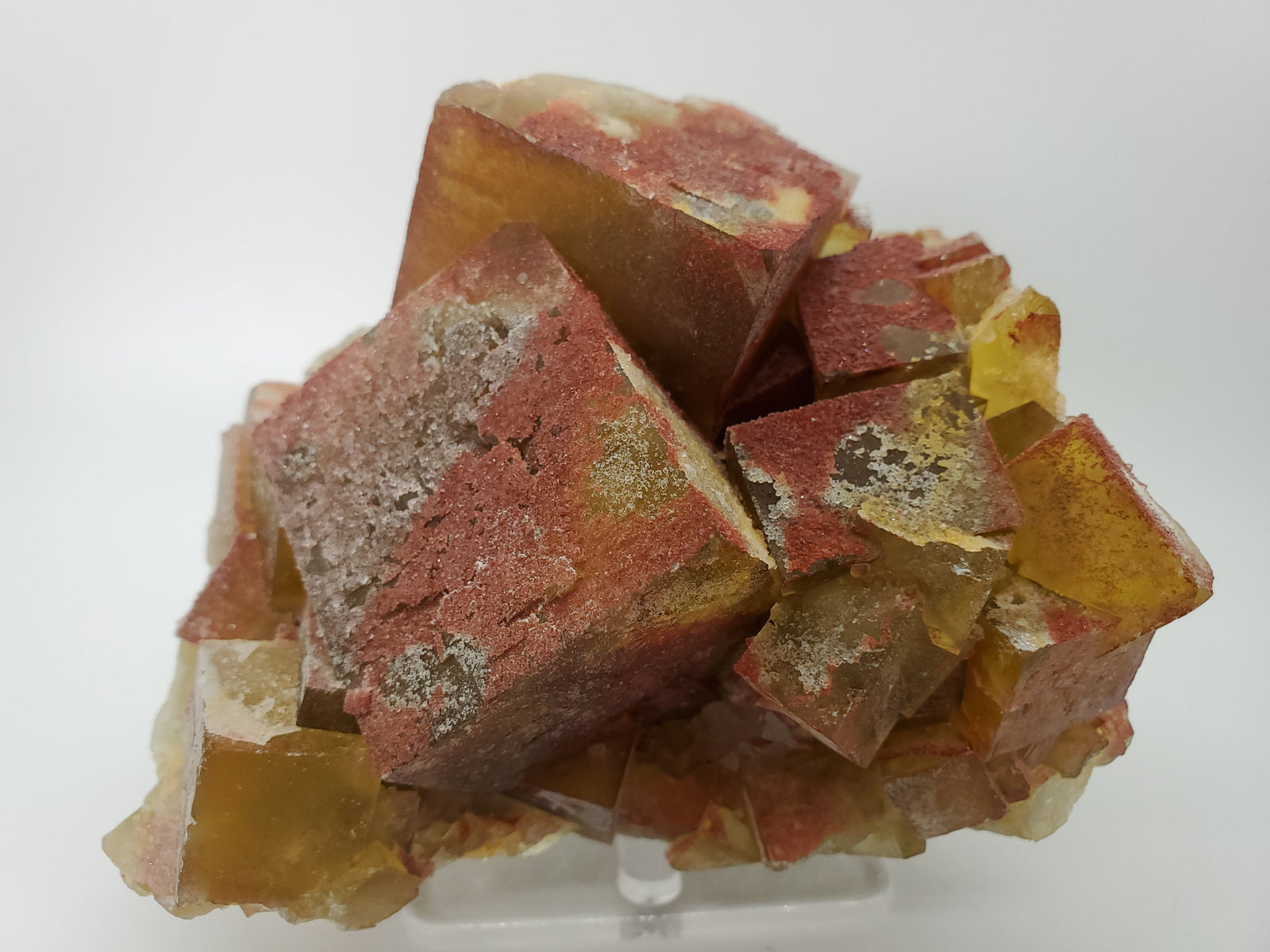 Hematite and Quartz over Fluorite