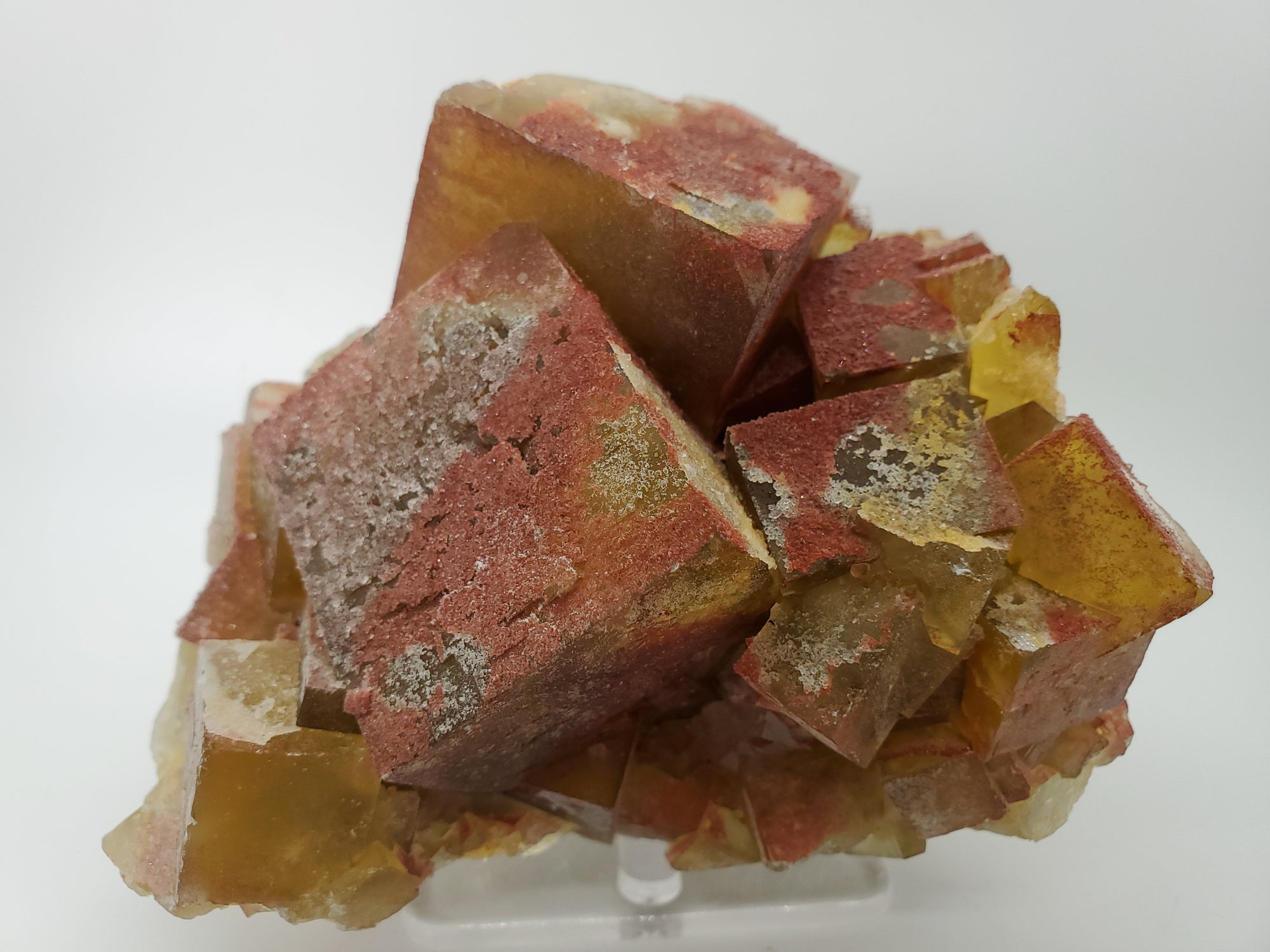 Hematite and Quartz over Fluorite