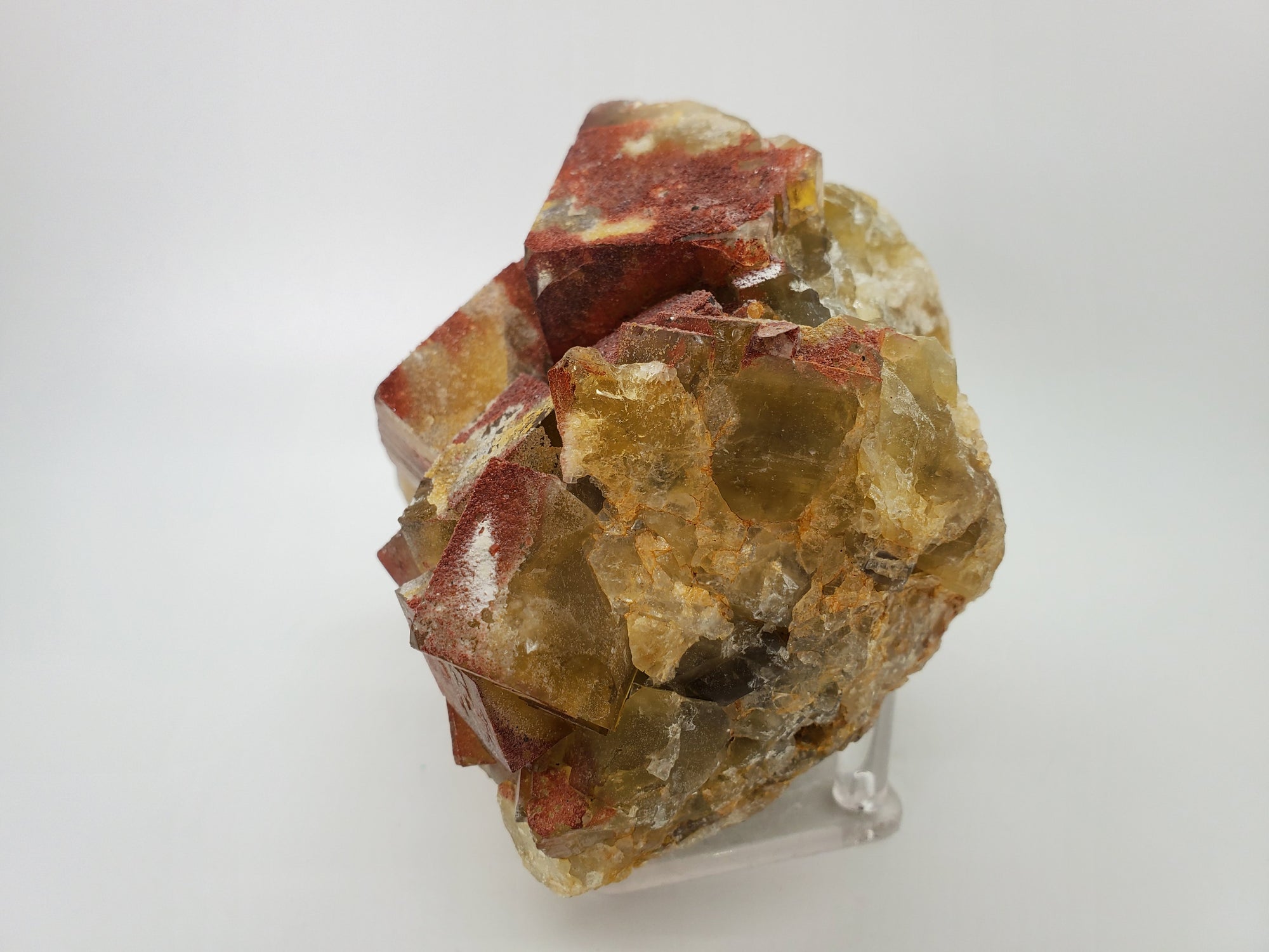 Hematite and Quartz over Fluorite