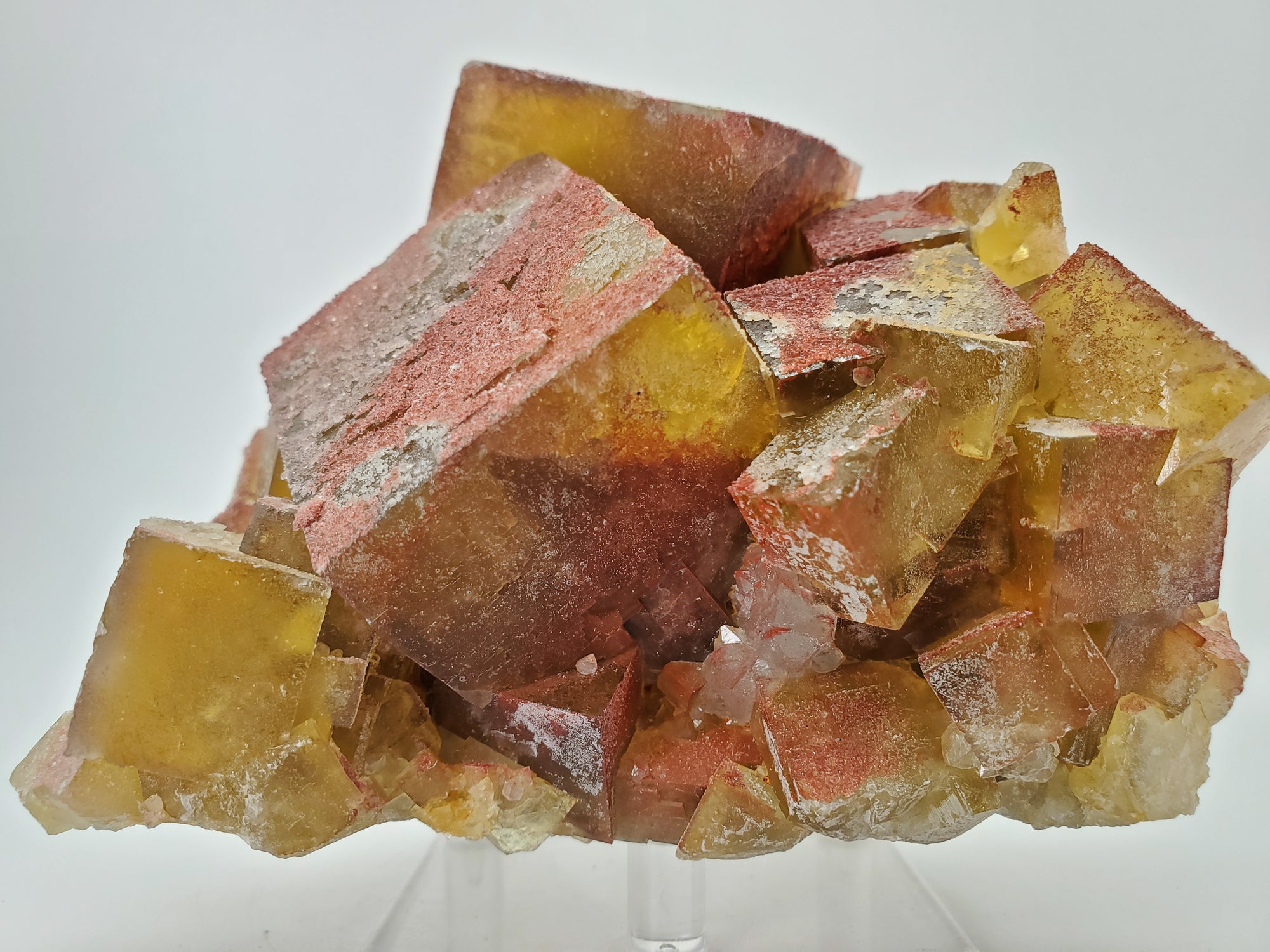 Hematite and Quartz over Fluorite