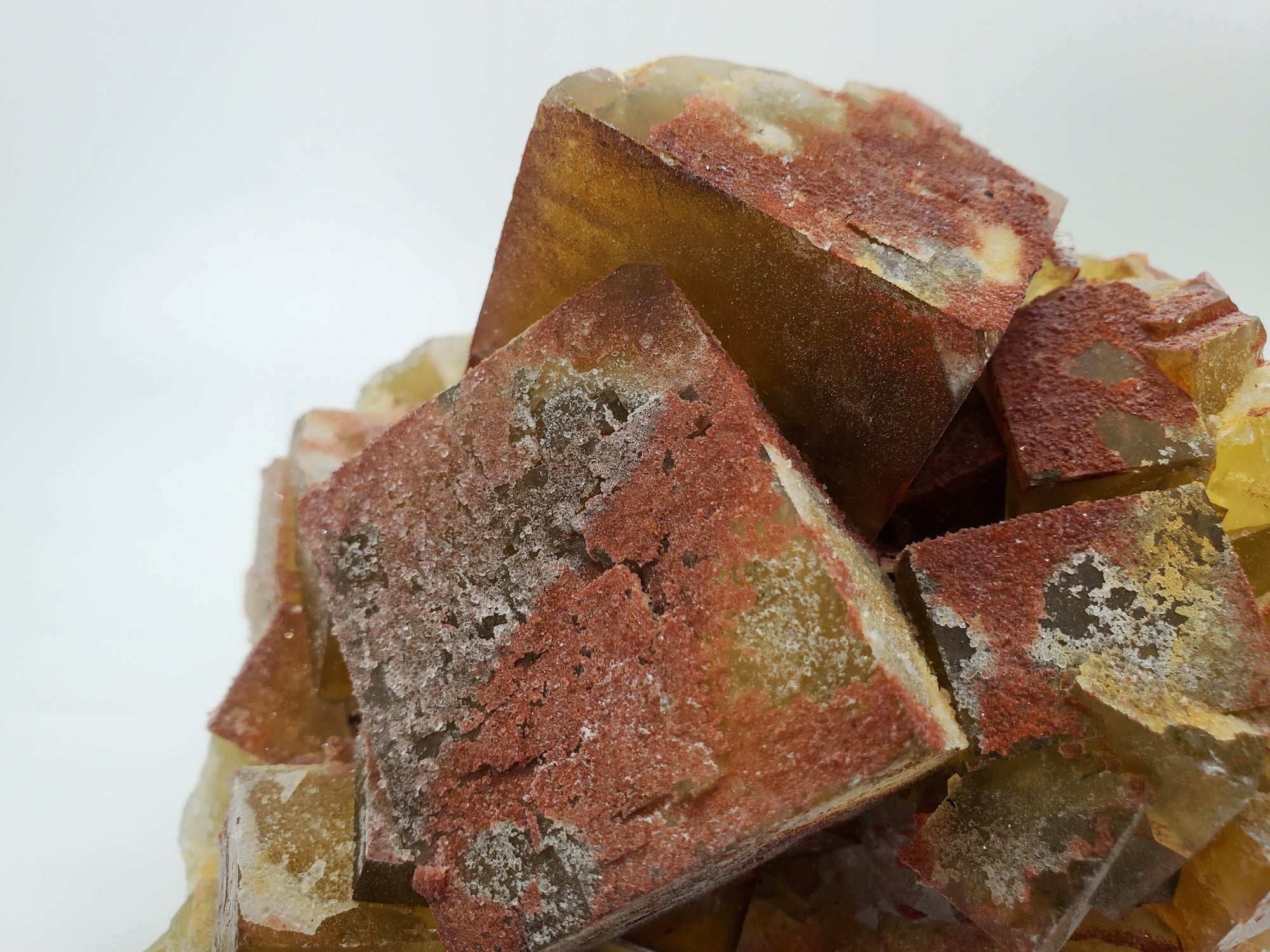 Hematite and Quartz over Fluorite