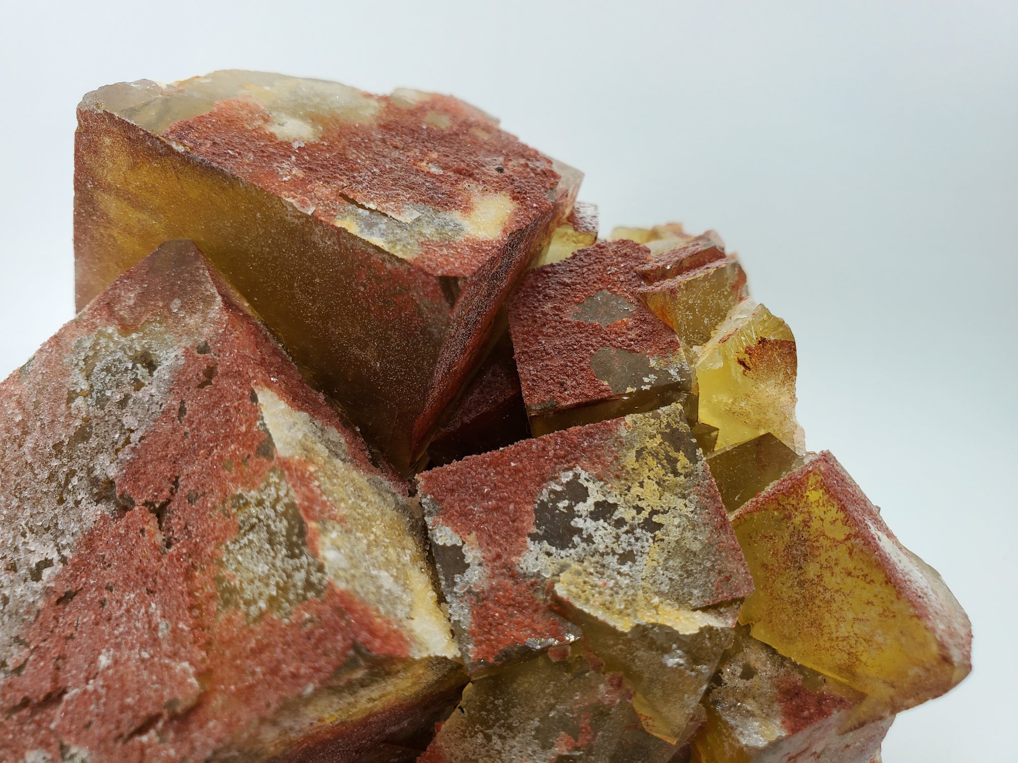 Hematite and Quartz over Fluorite
