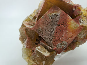 Hematite and Quartz over Fluorite