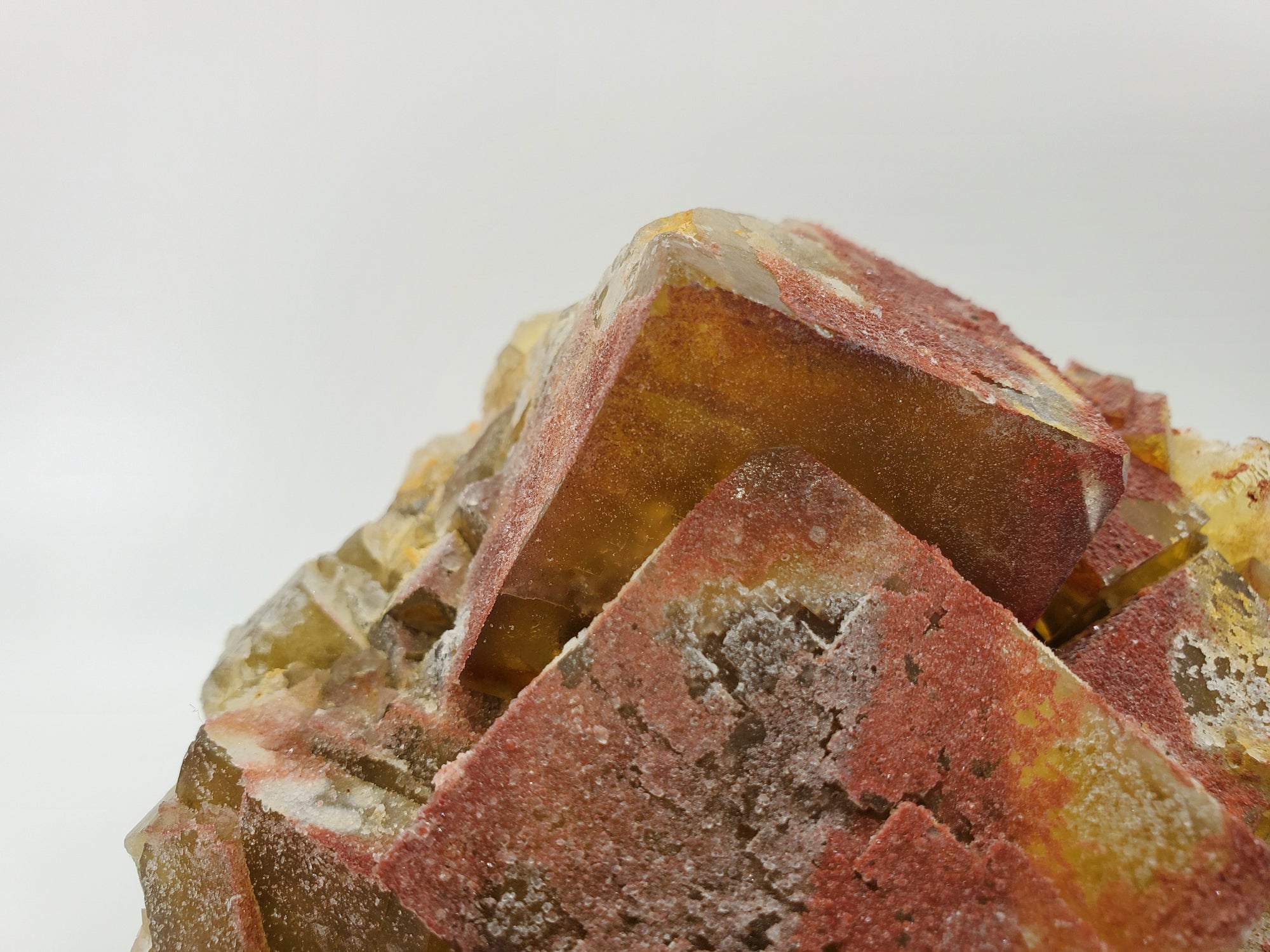 Hematite and Quartz over Fluorite