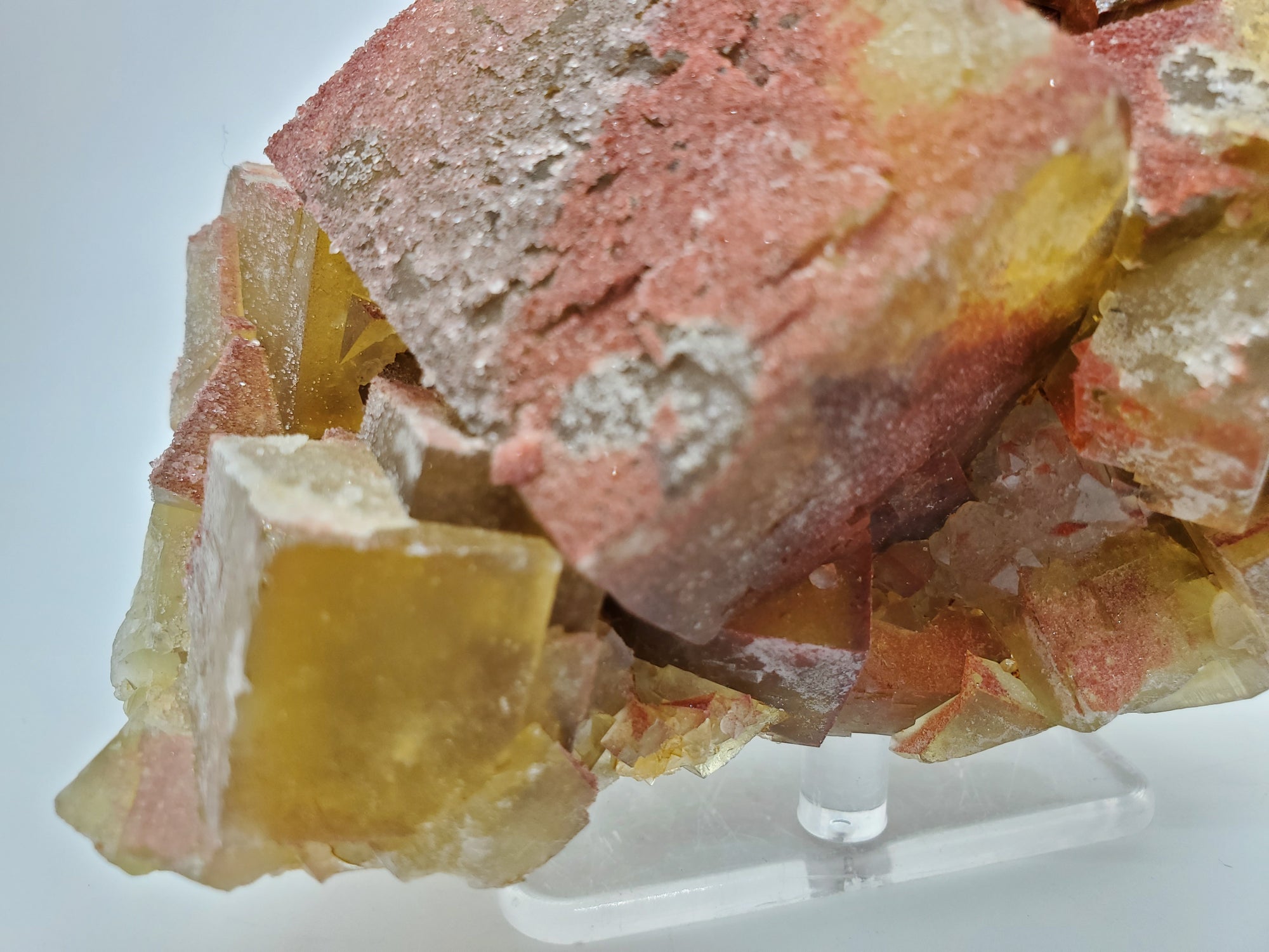Hematite and Quartz over Fluorite