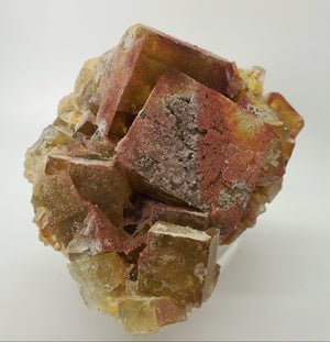 Hematite and Quartz over Fluorite