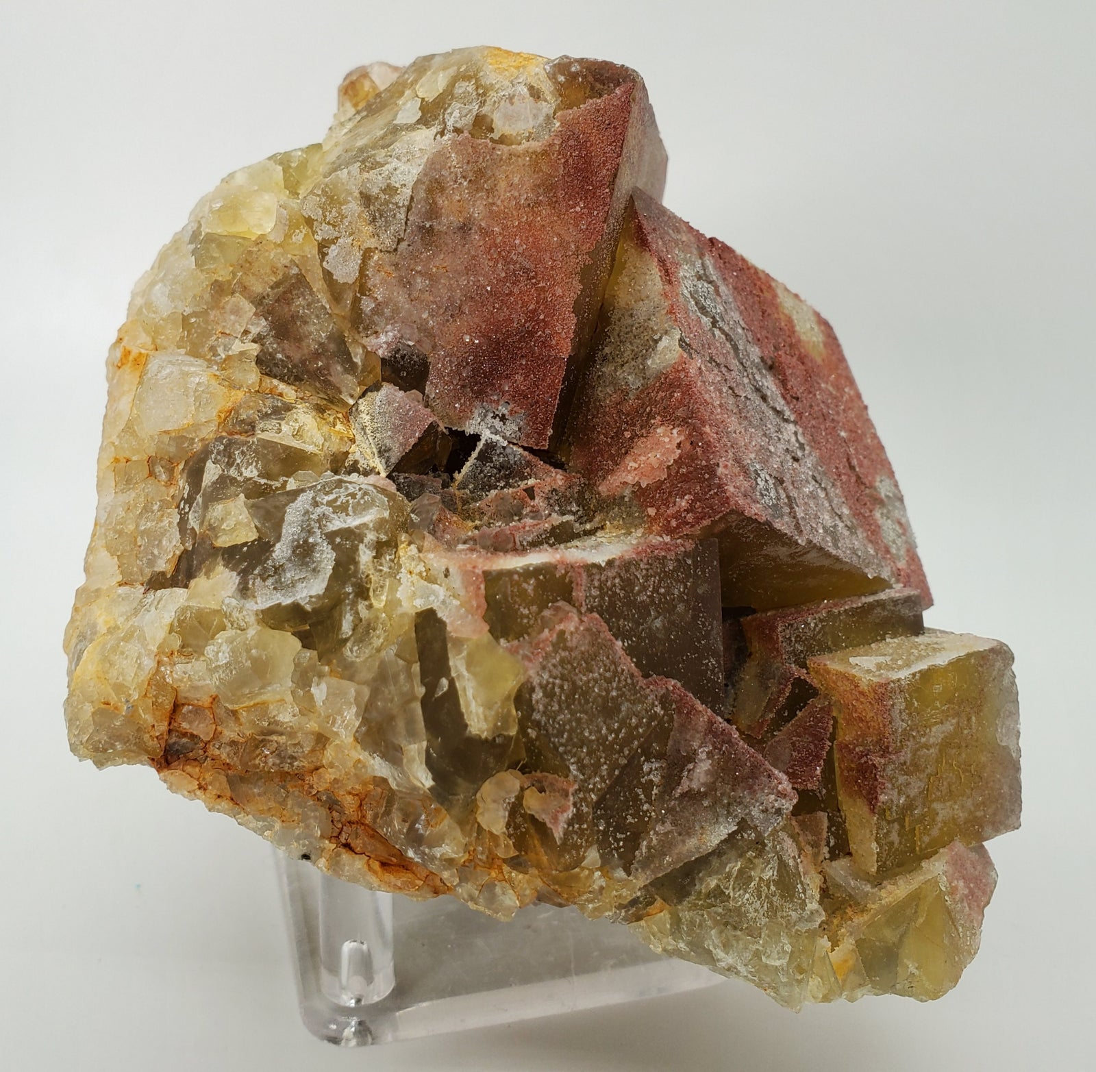 Hematite and Quartz over Fluorite