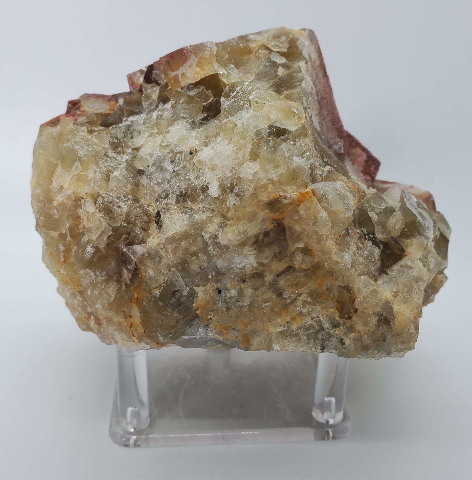 Hematite and Quartz over Fluorite