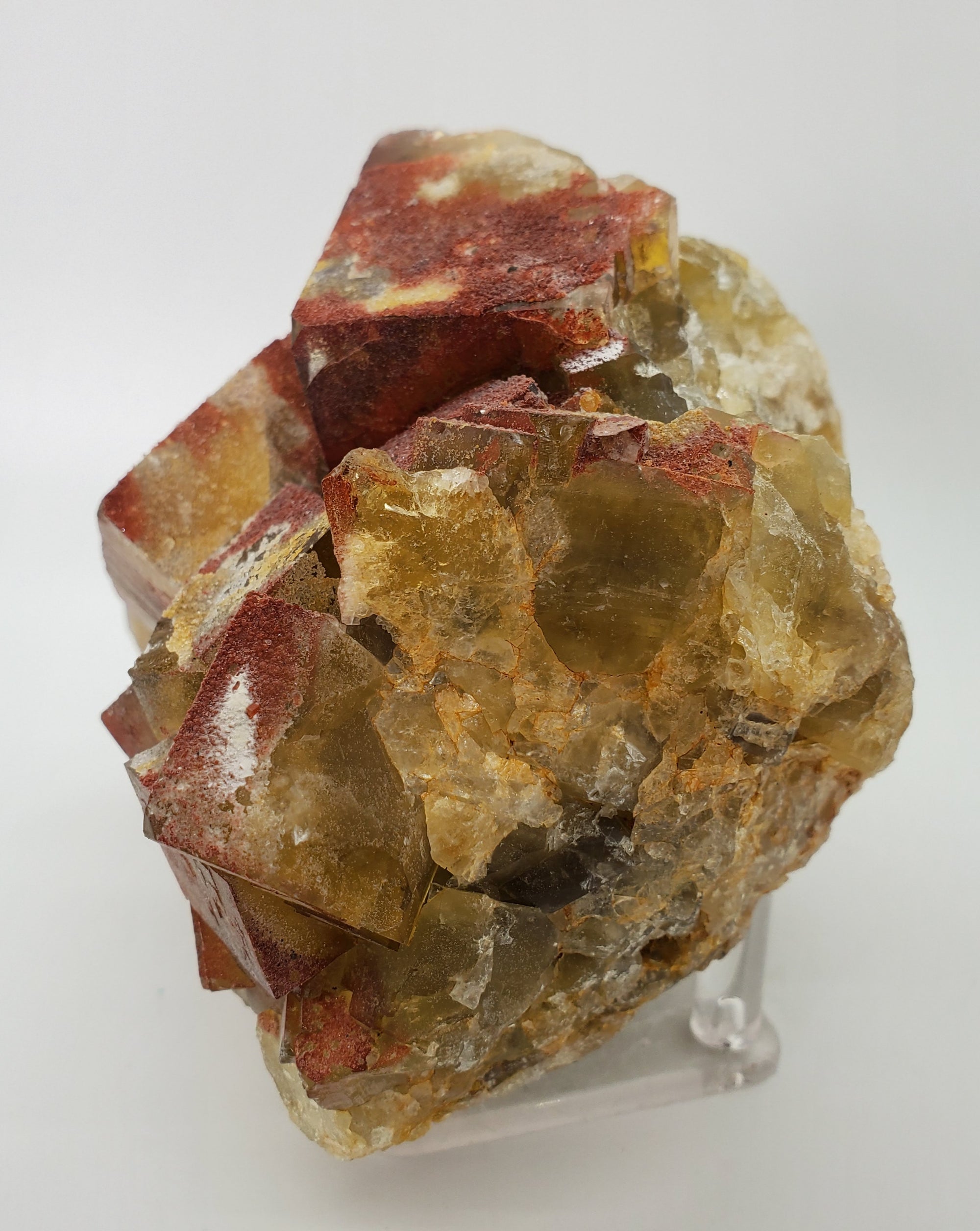 Hematite and Quartz over Fluorite