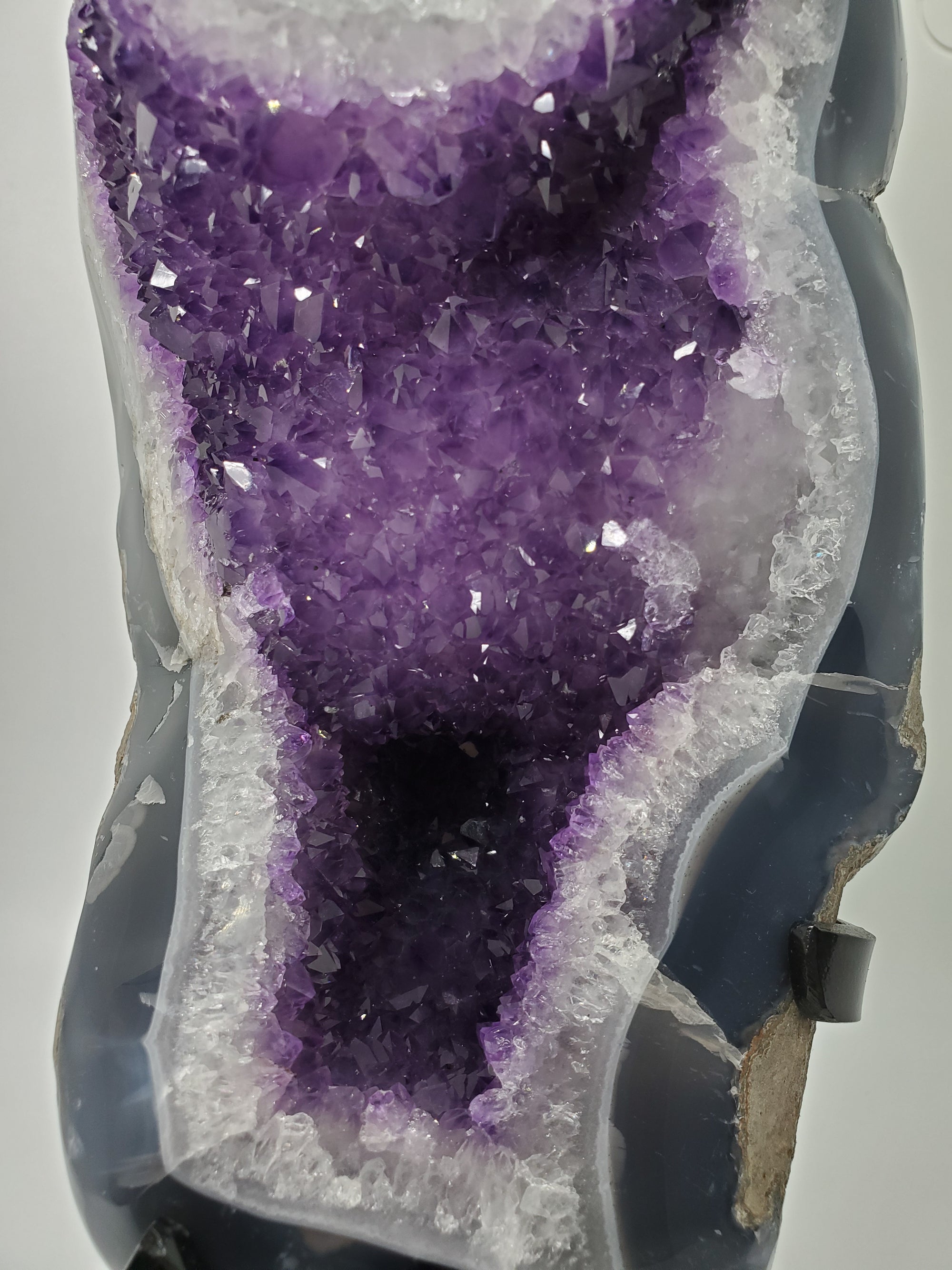 Amethyst Stalactite Eye on Custom Metal Stand, Uruguay