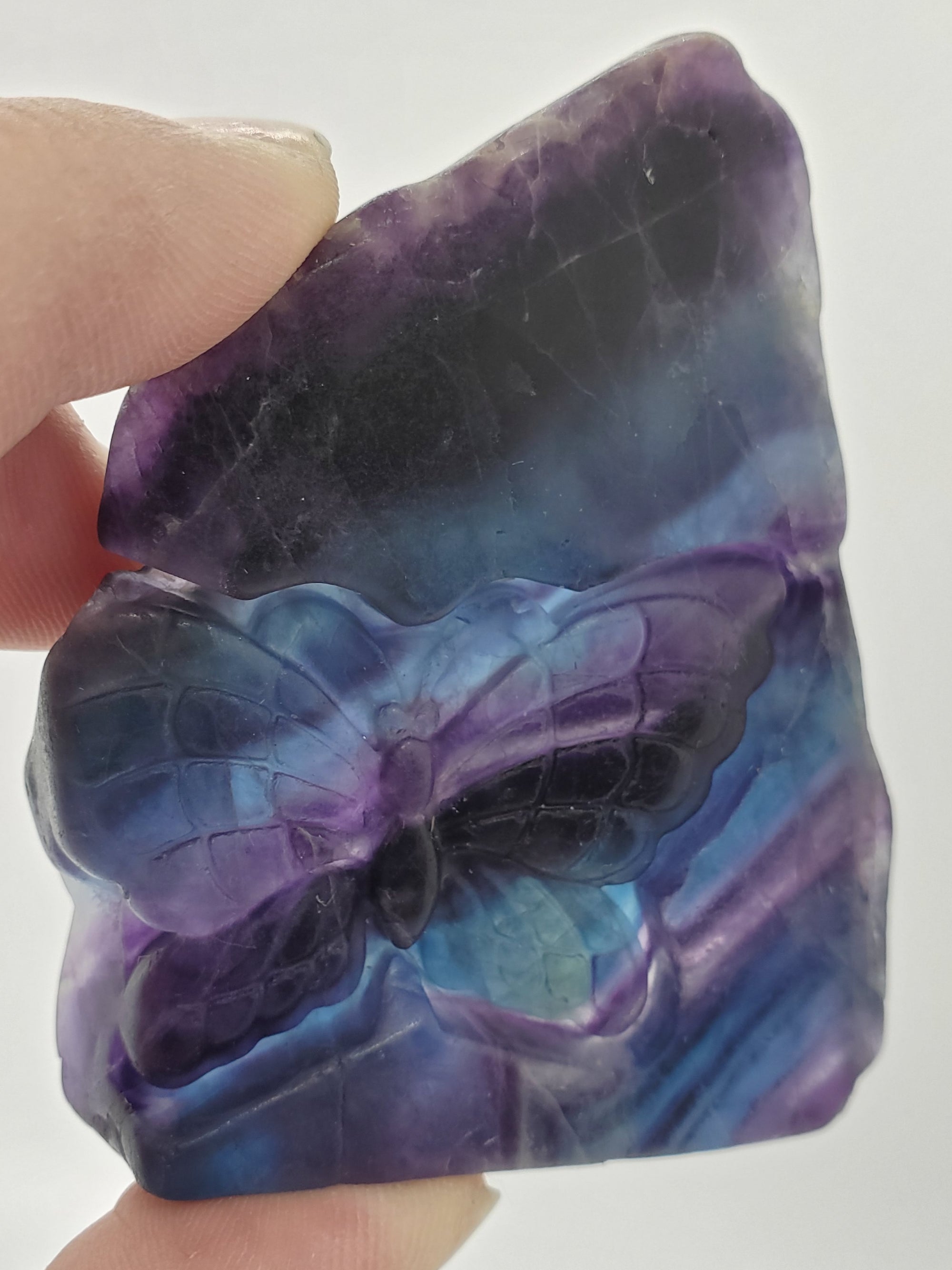 Fluorite with Butterfly Carving, China