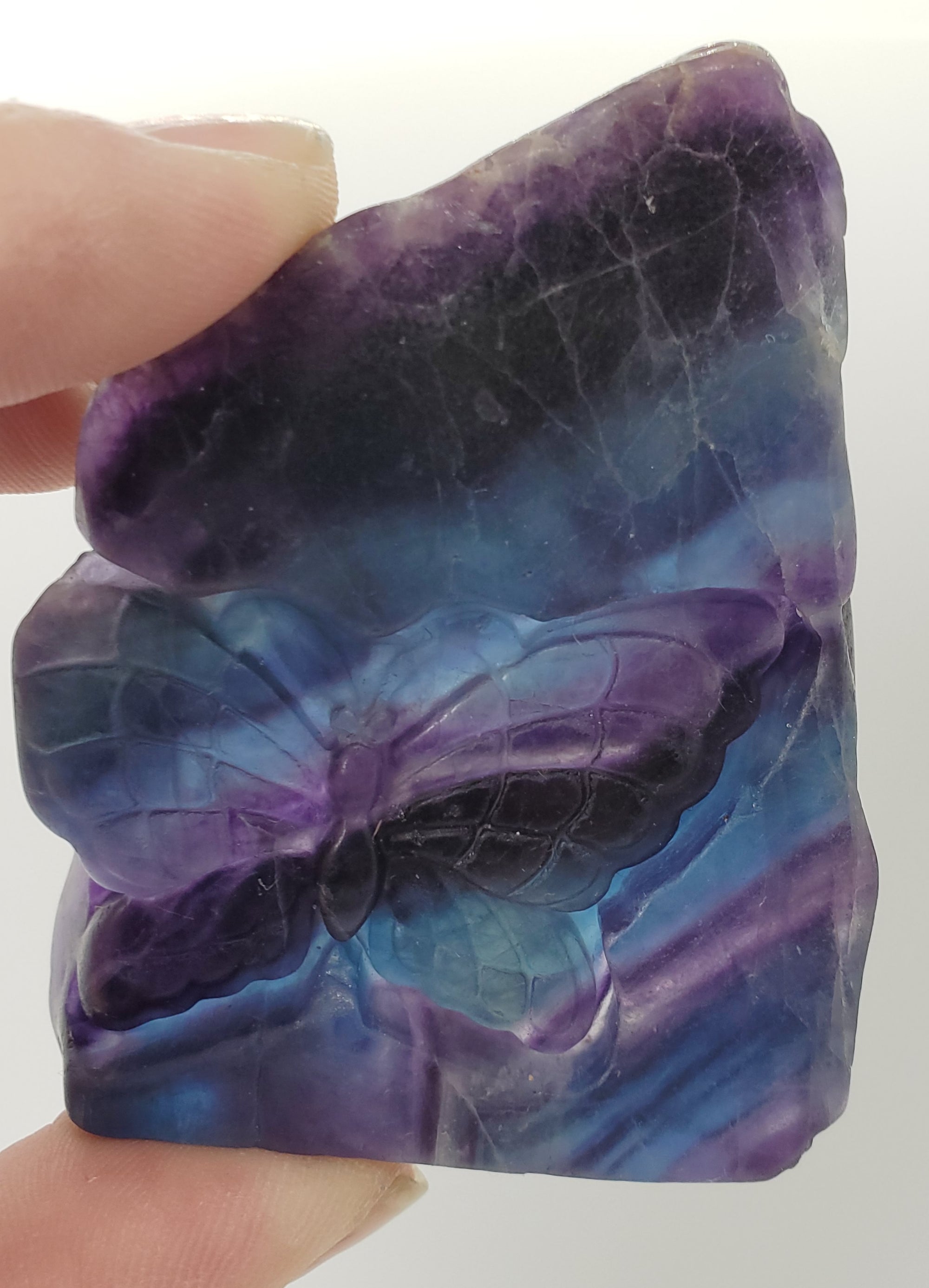 Fluorite with Butterfly Carving, China