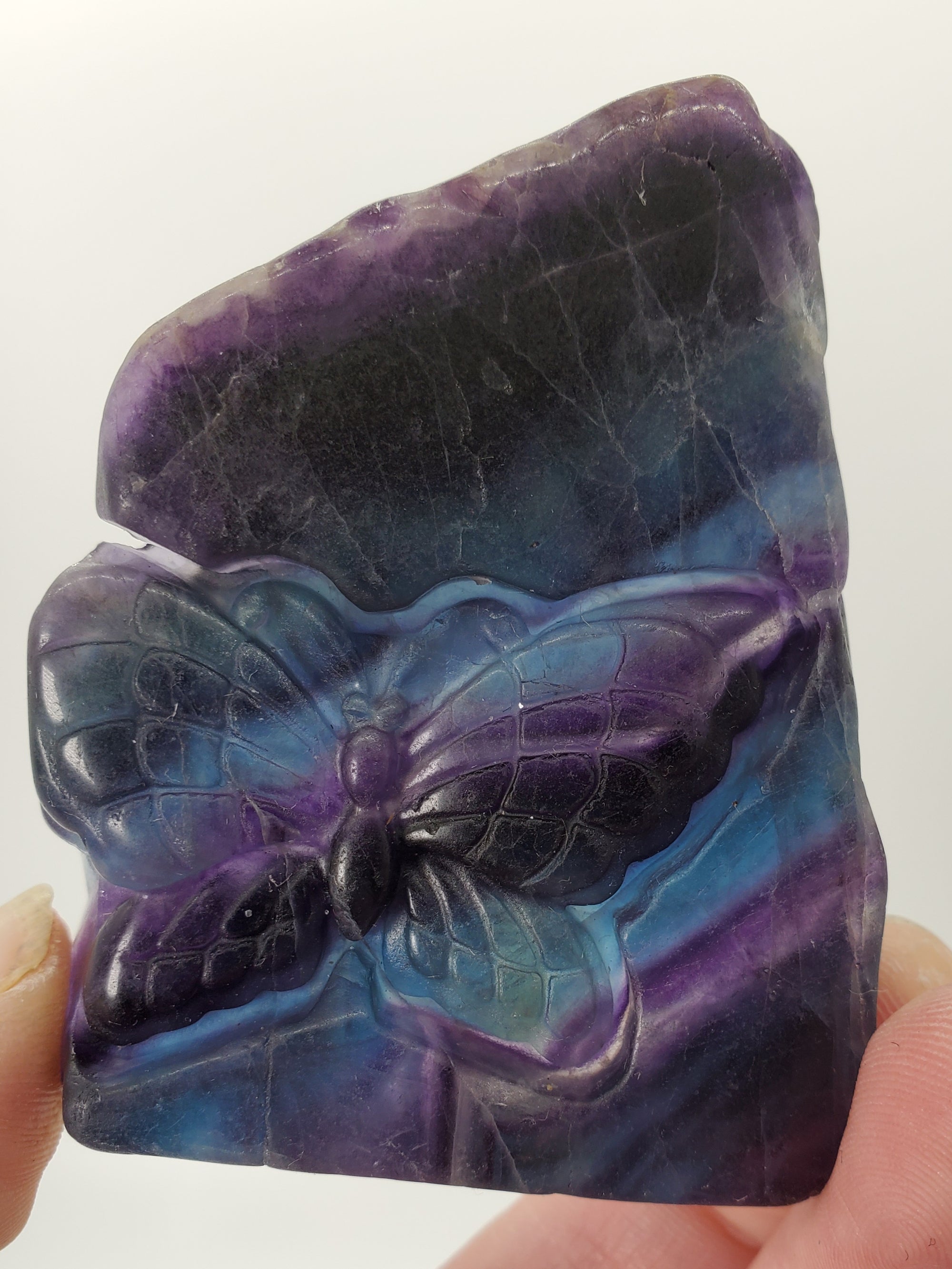 Fluorite with Butterfly Carving, China